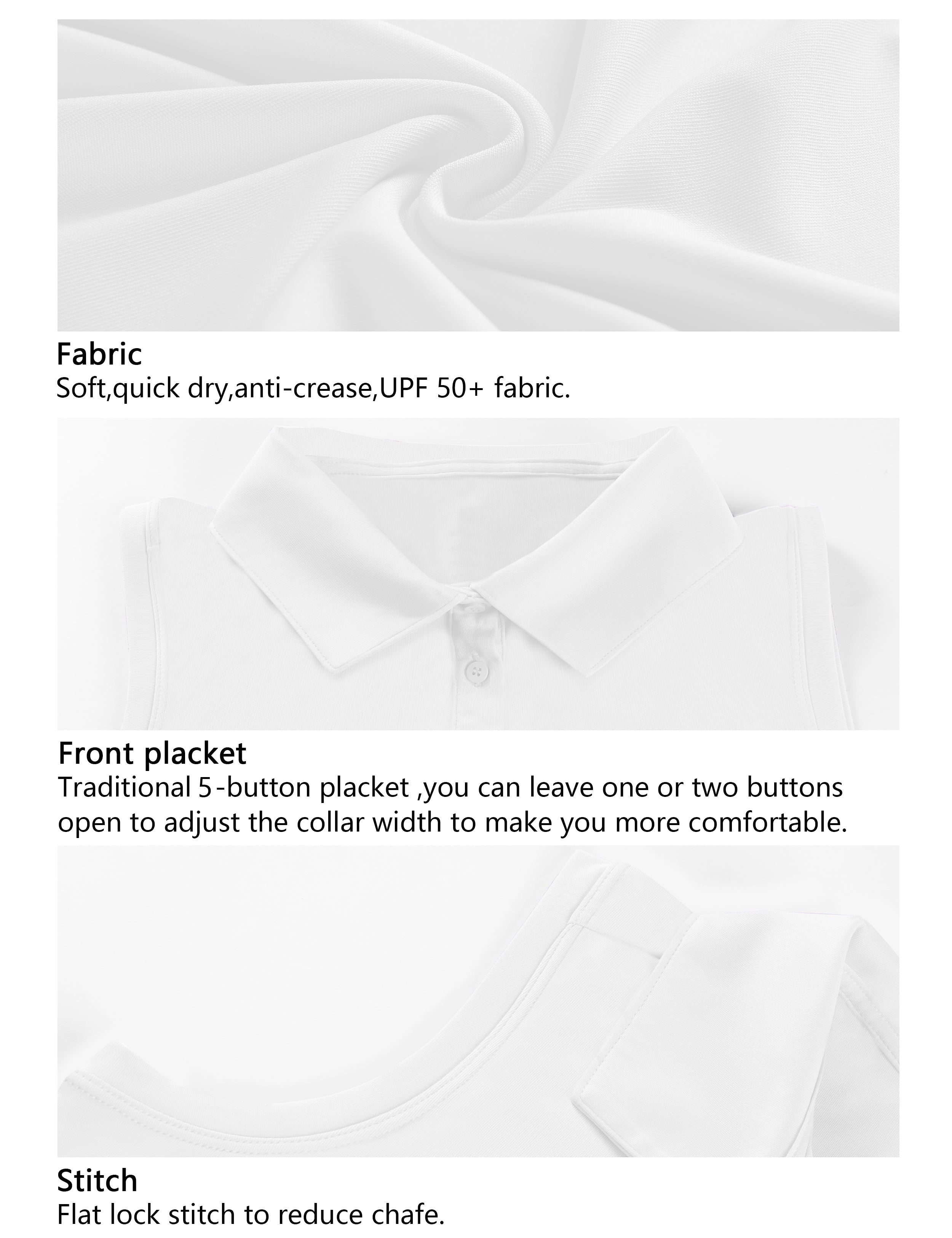 Sleeveless Slim Fit Polo Shirt white ins_Plus Size
