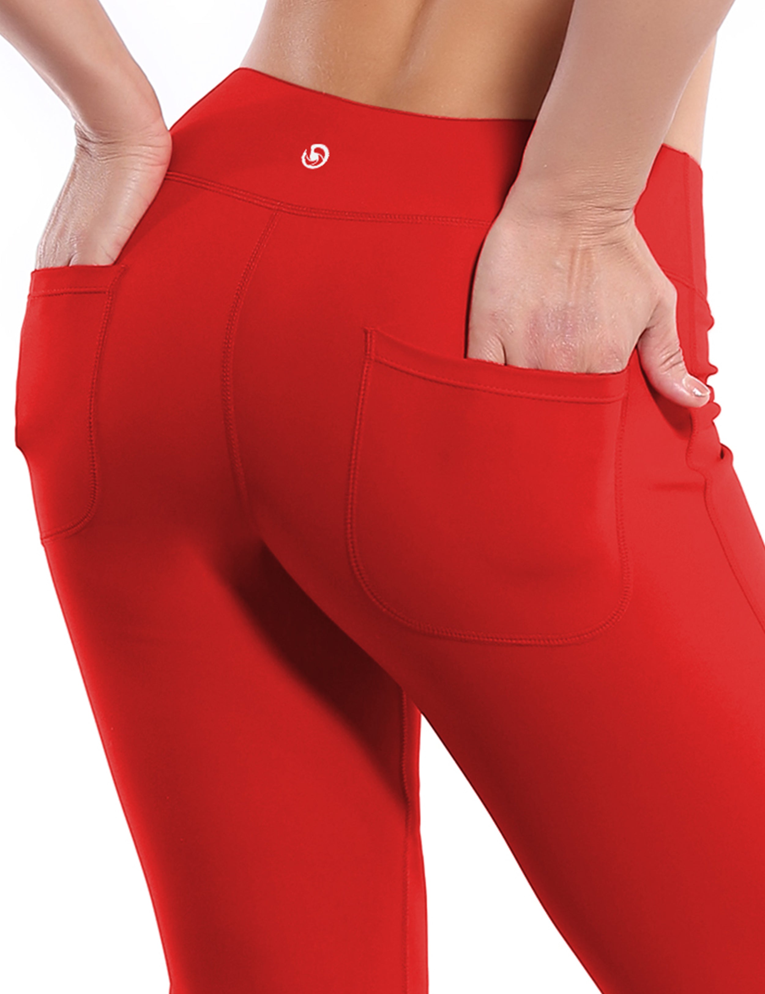 4 Pockets Bootcut Leggings scarlet 75%Nylon/25%Spandex Fabric doesn't attract lint easily 4-way stretch No see-through Moisture-wicking Inner pocket Four lengths