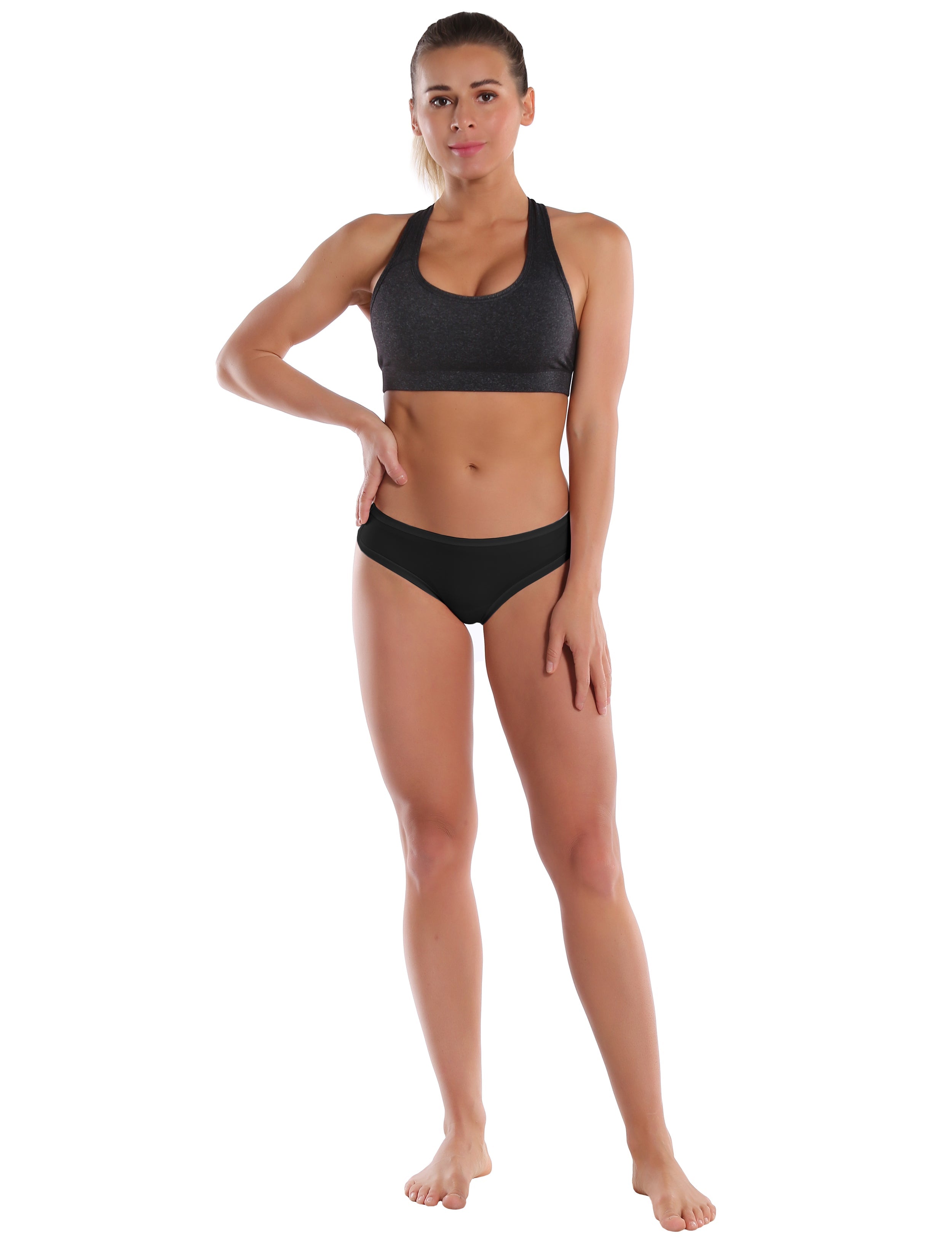 Super Soft Modal Sports Bikini Underwear Black_Pilates