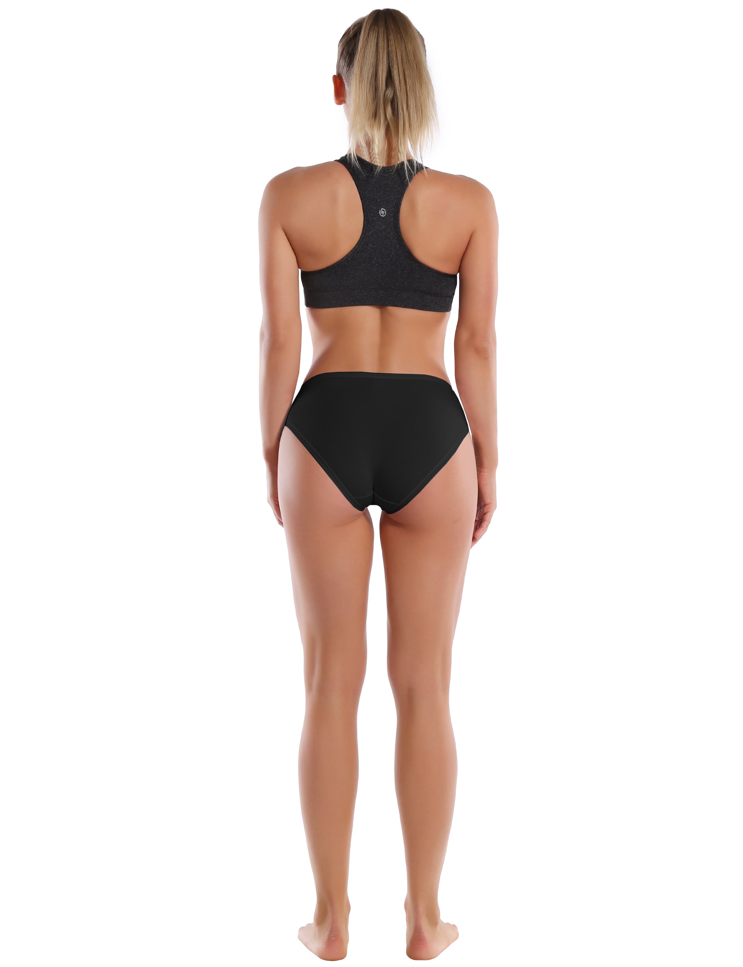 Super Soft Modal Sports Bikini Underwear Black_Pilates