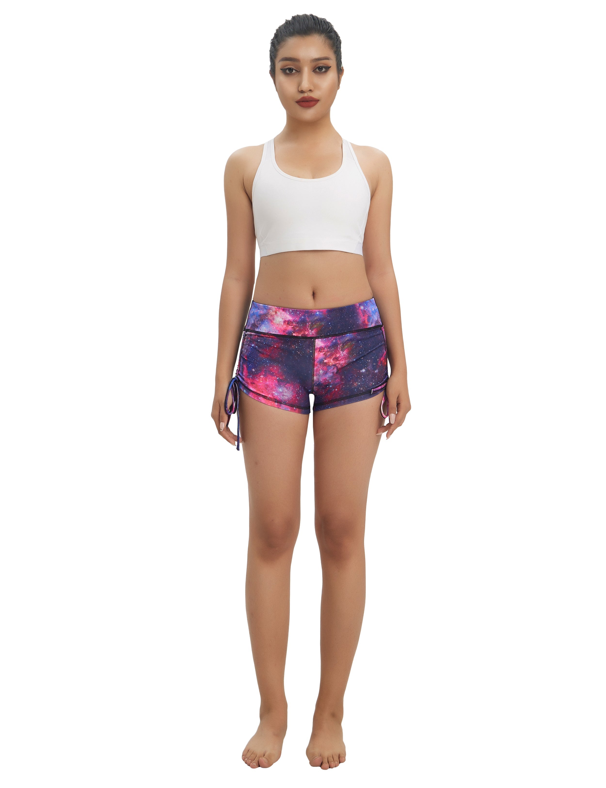 Printed Side Drawstring Hot Shorts galaxy_Tall Size