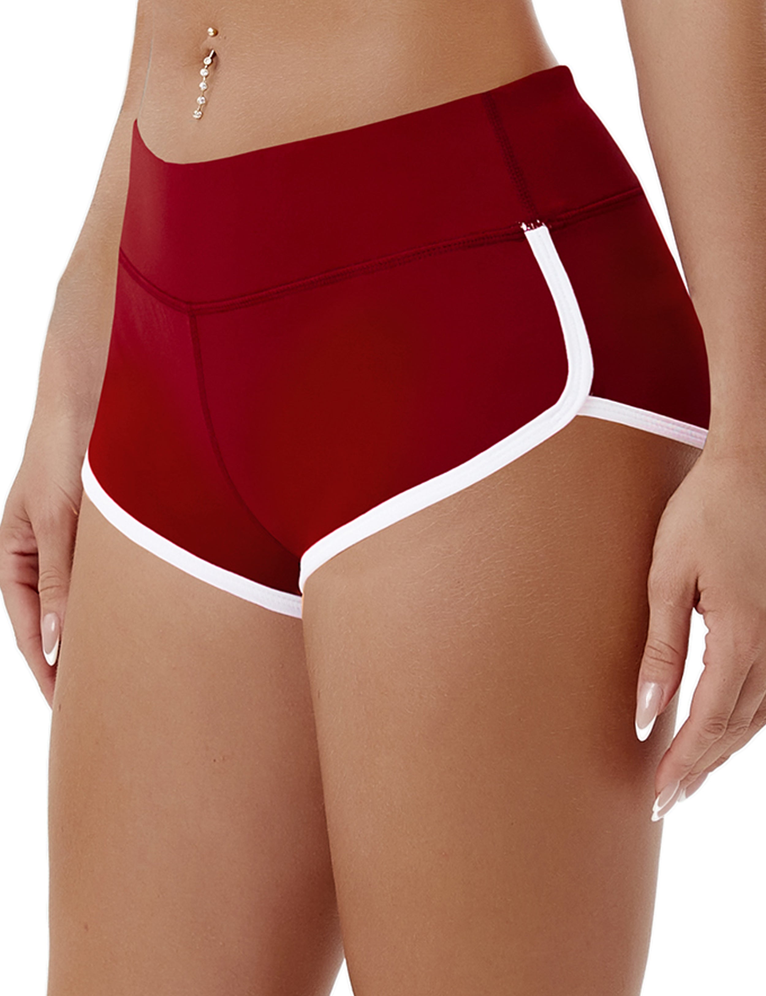 Sexy Booty yogastudio Shorts cherryred Sleek, soft, smooth and totally comfortable: our newest sexy style is here. Softest-ever fabric High elasticity High density 4-way stretch Fabric doesn't attract lint easily No see-through Moisture-wicking Machine wash 75%Nylon/25%Spandex