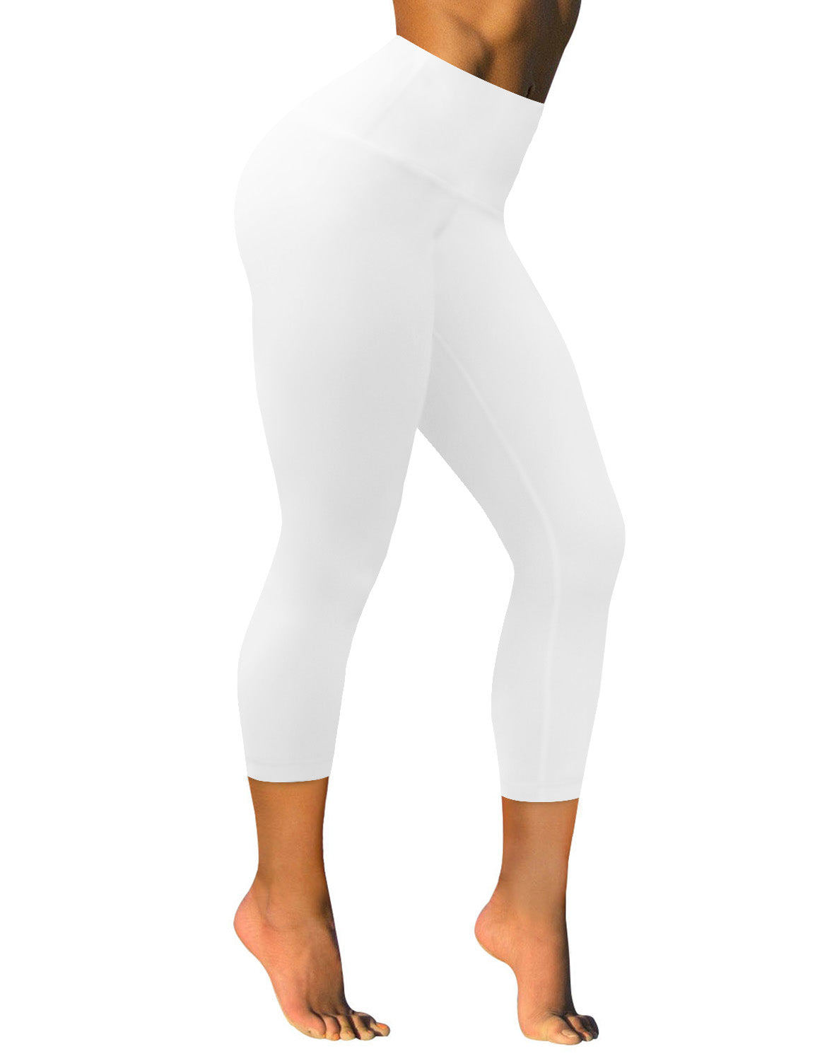 22" High Waist Crop Tight Capris mattewhite_yoga