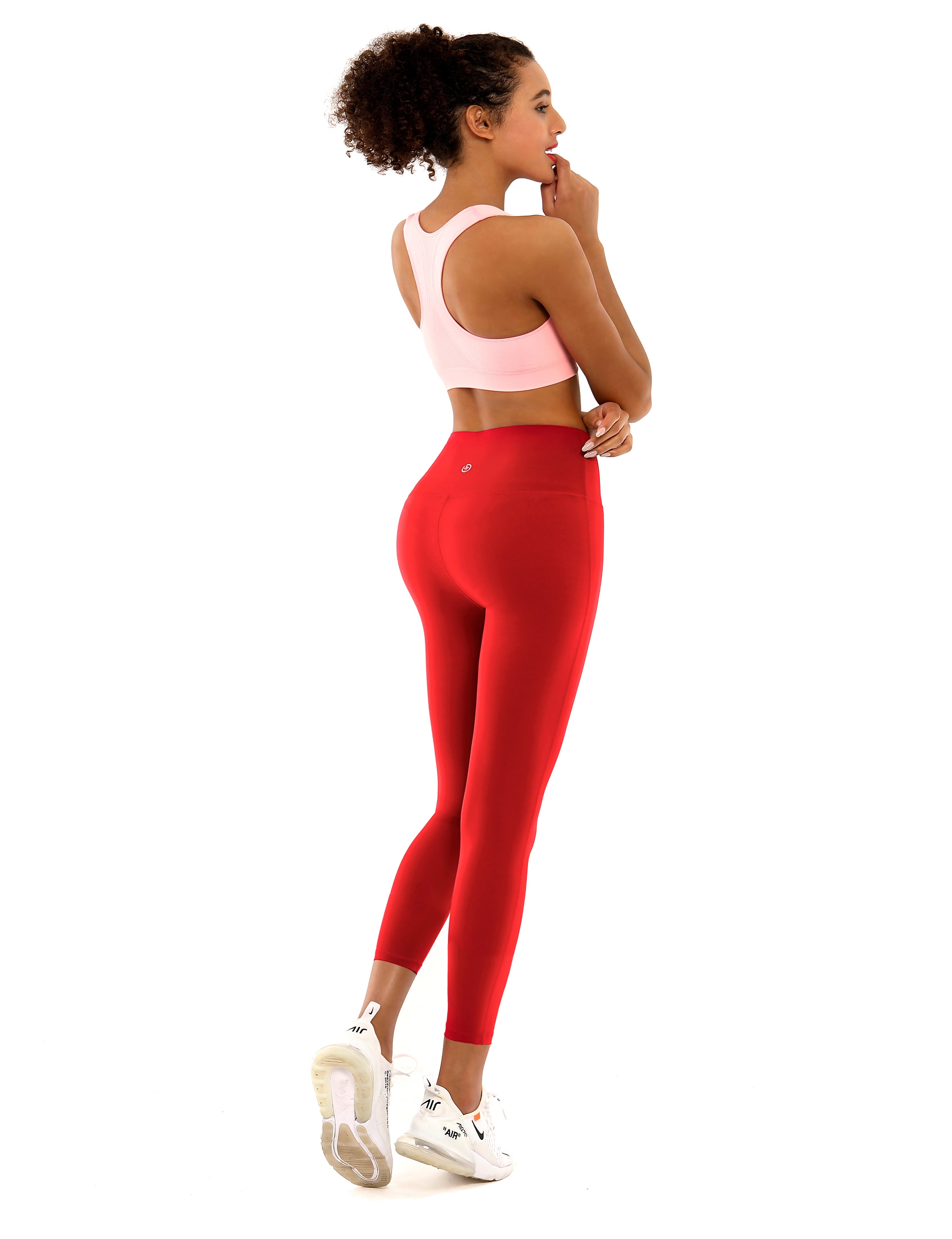 22" High Waist Side Line Capris scarlet_Biking