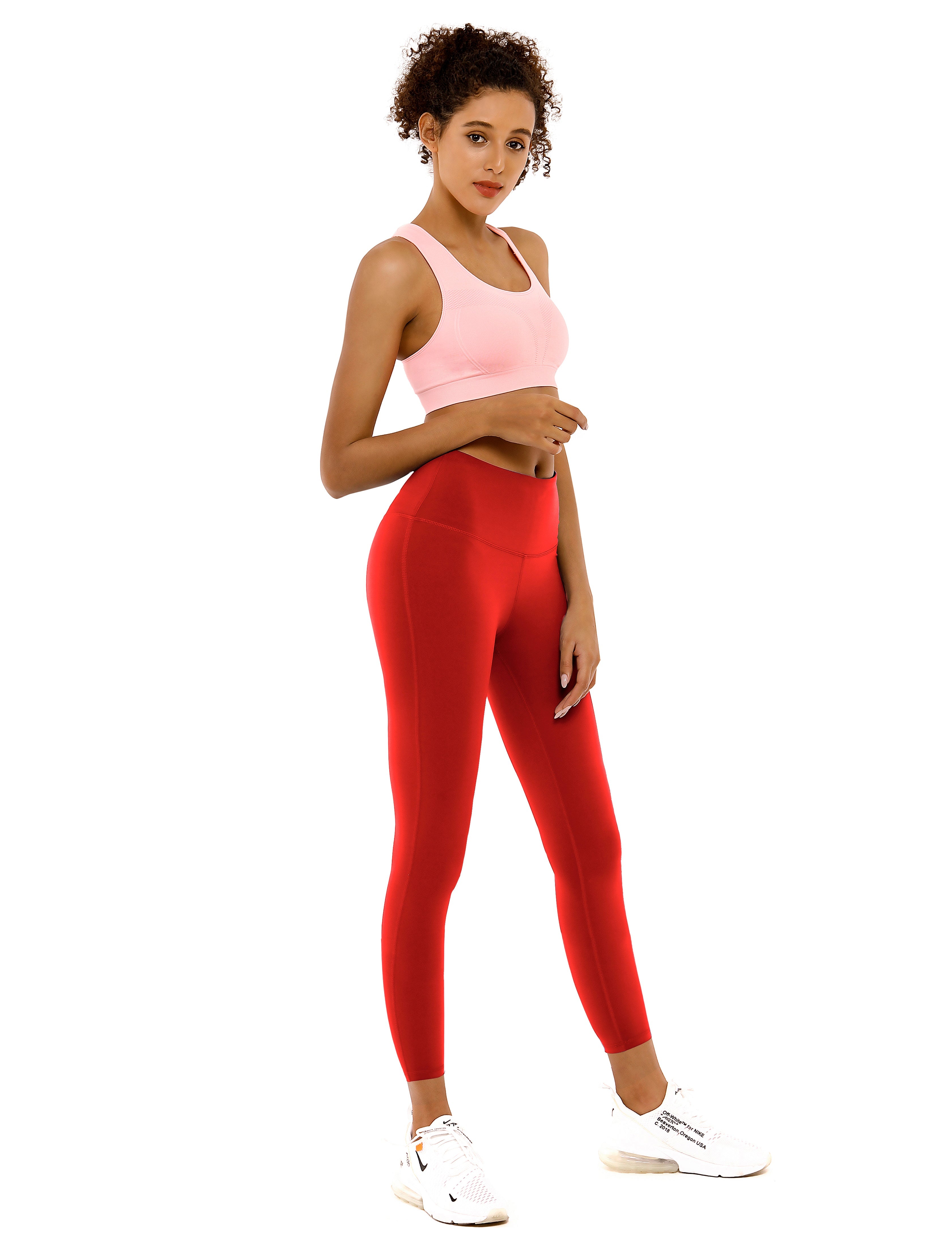 22" High Waist Side Line Capris scarlet_Biking