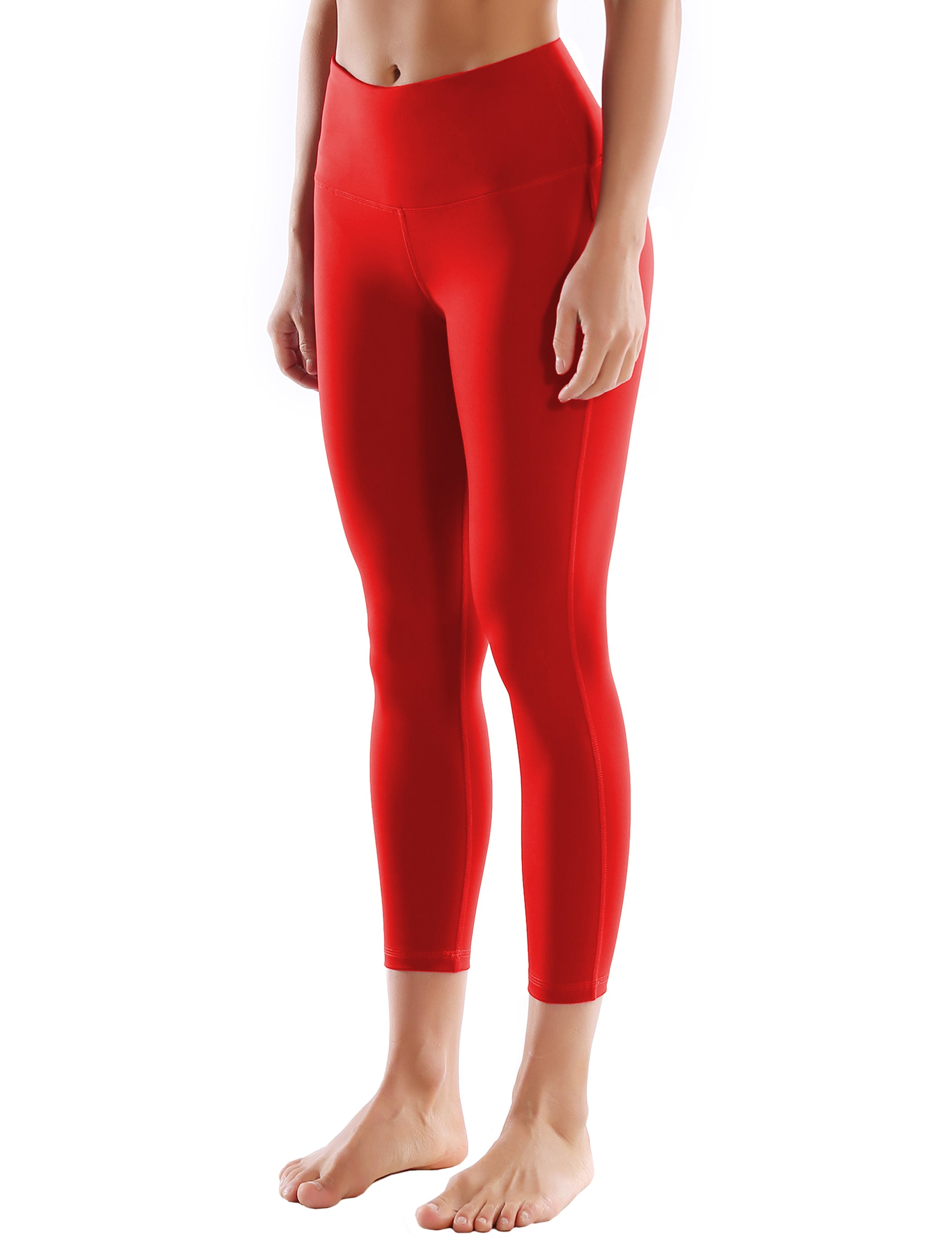 22" High Waist Side Line Capris scarlet_Gym