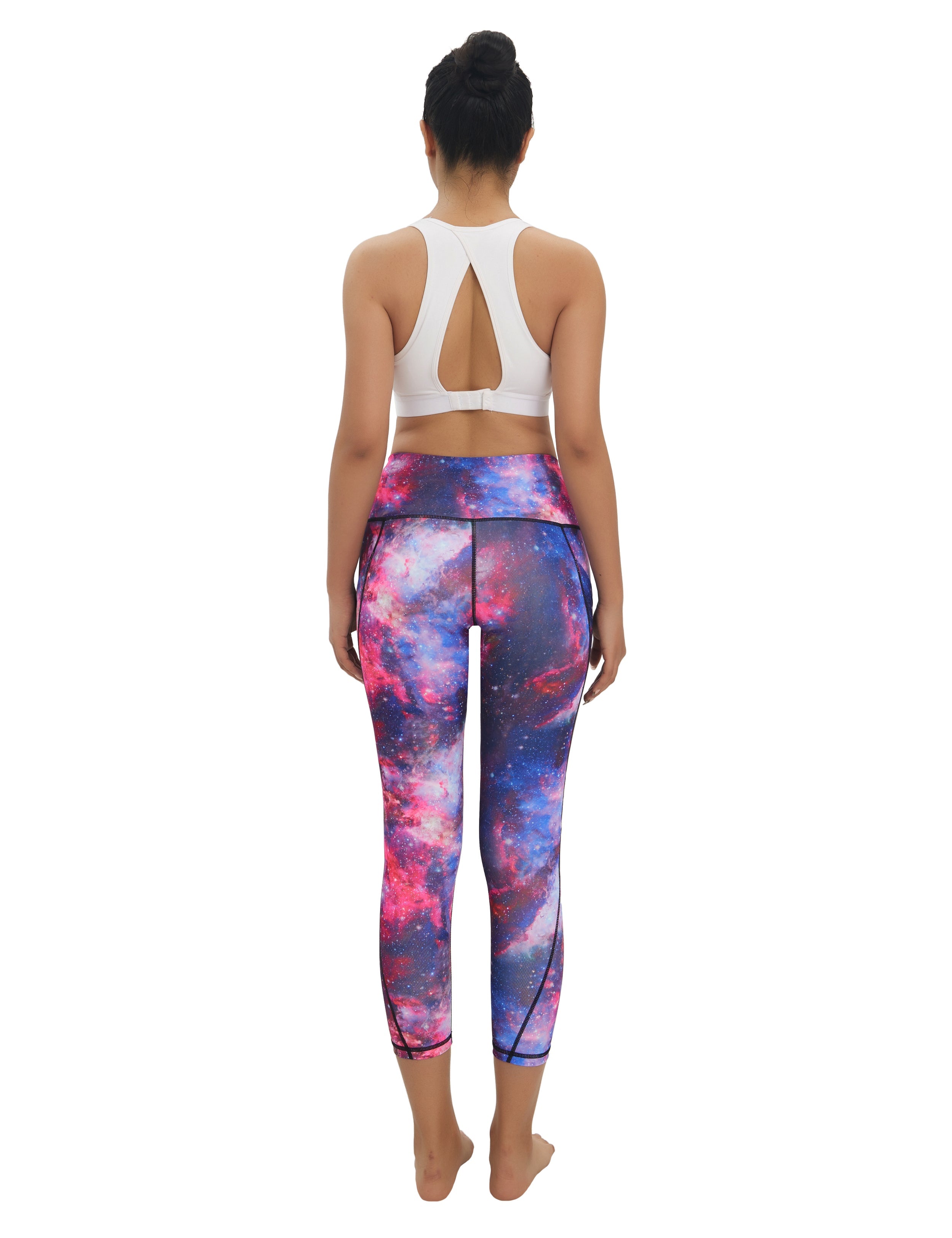 22" Printed Side Pockets Capris galaxy_Biking