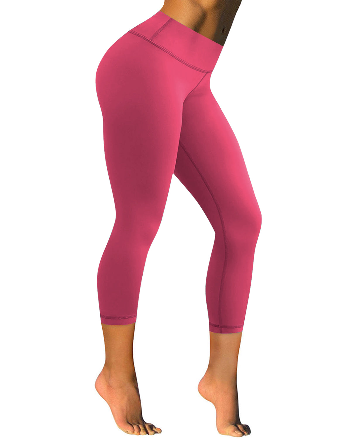 BUBBLELIME 22\ Women High Waist Yoga Pants Basic Workout Running - Basic  Capris_CherryRed Small-22 Inseam 