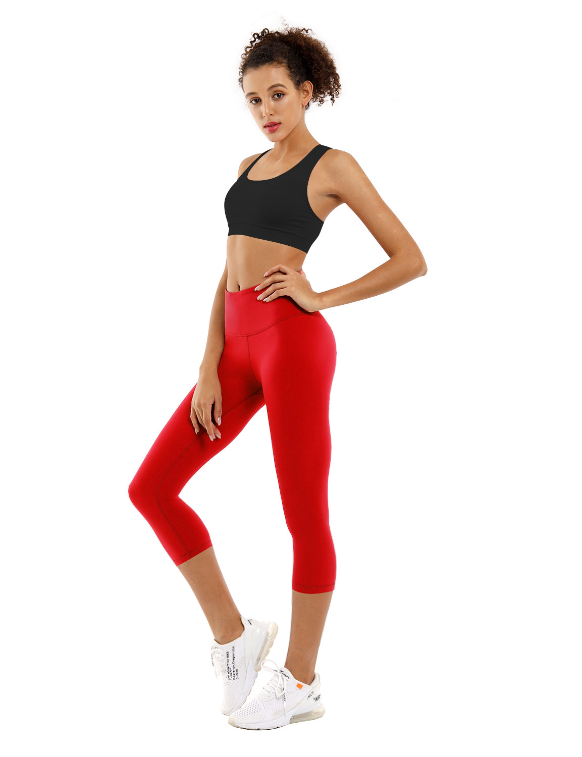 19" High Waist Crop Tight Capris scarlet_Pilates