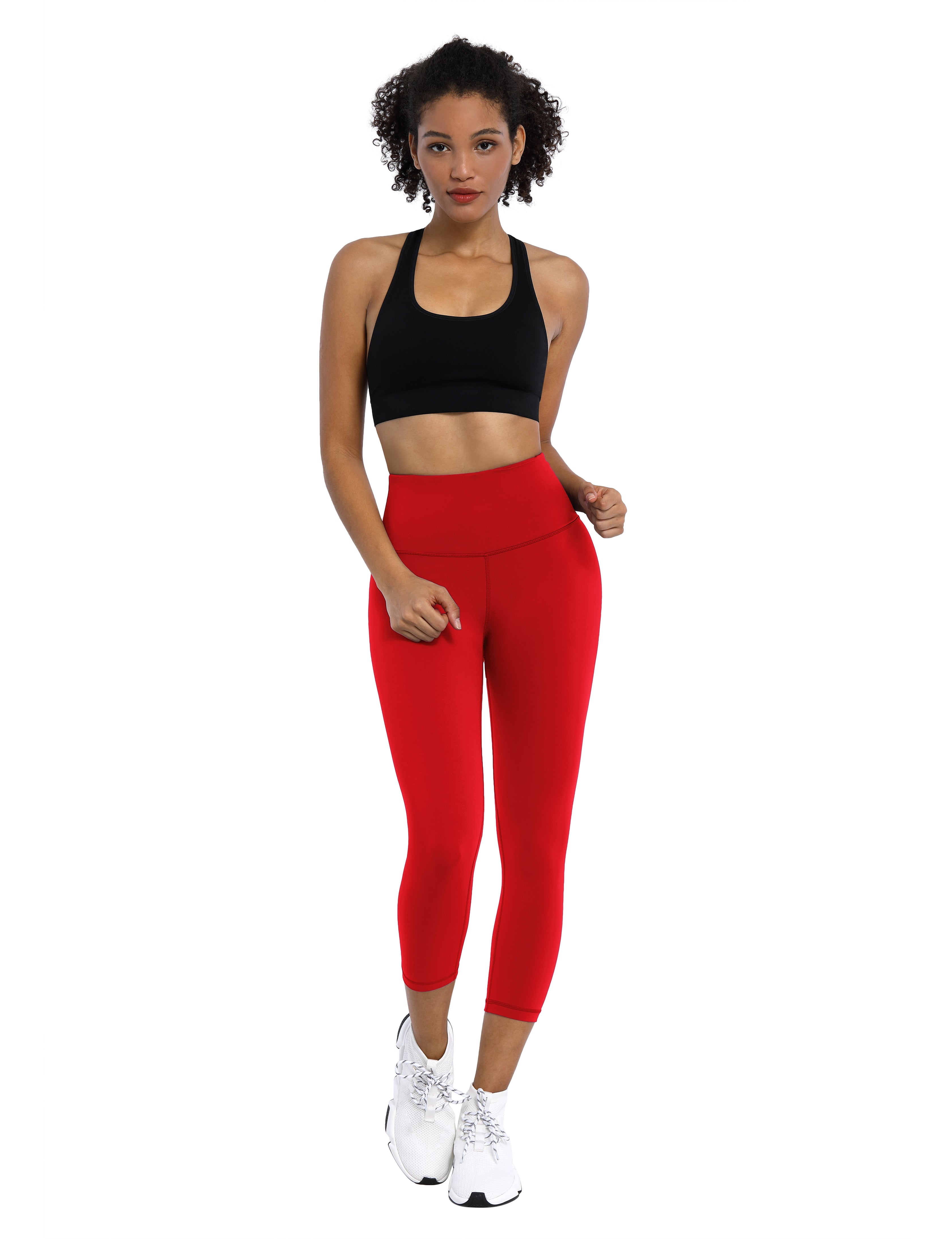 19" High Waist Crop Tight Capris scarlet_Pilates