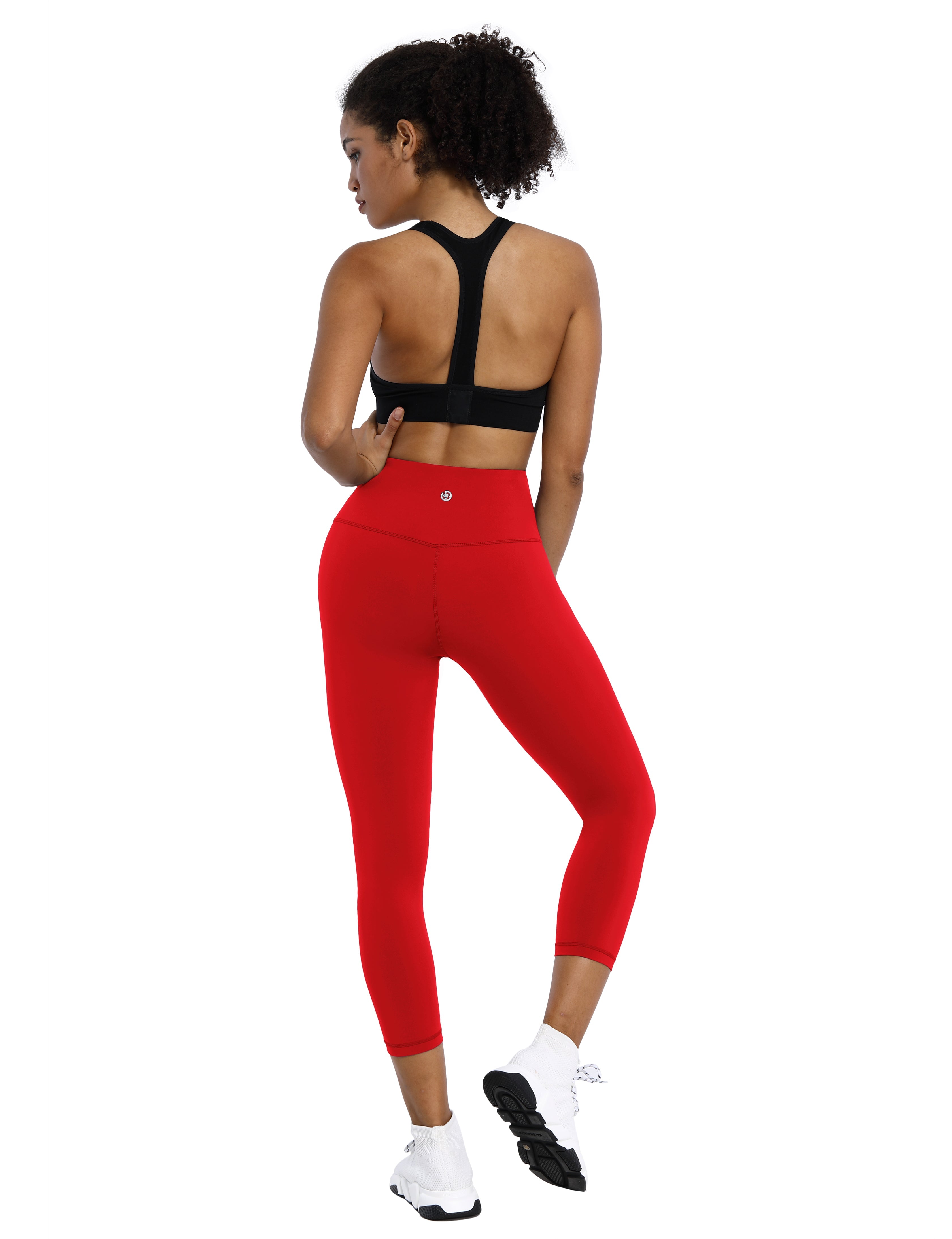 19" High Waist Crop Tight Capris scarlet_Pilates