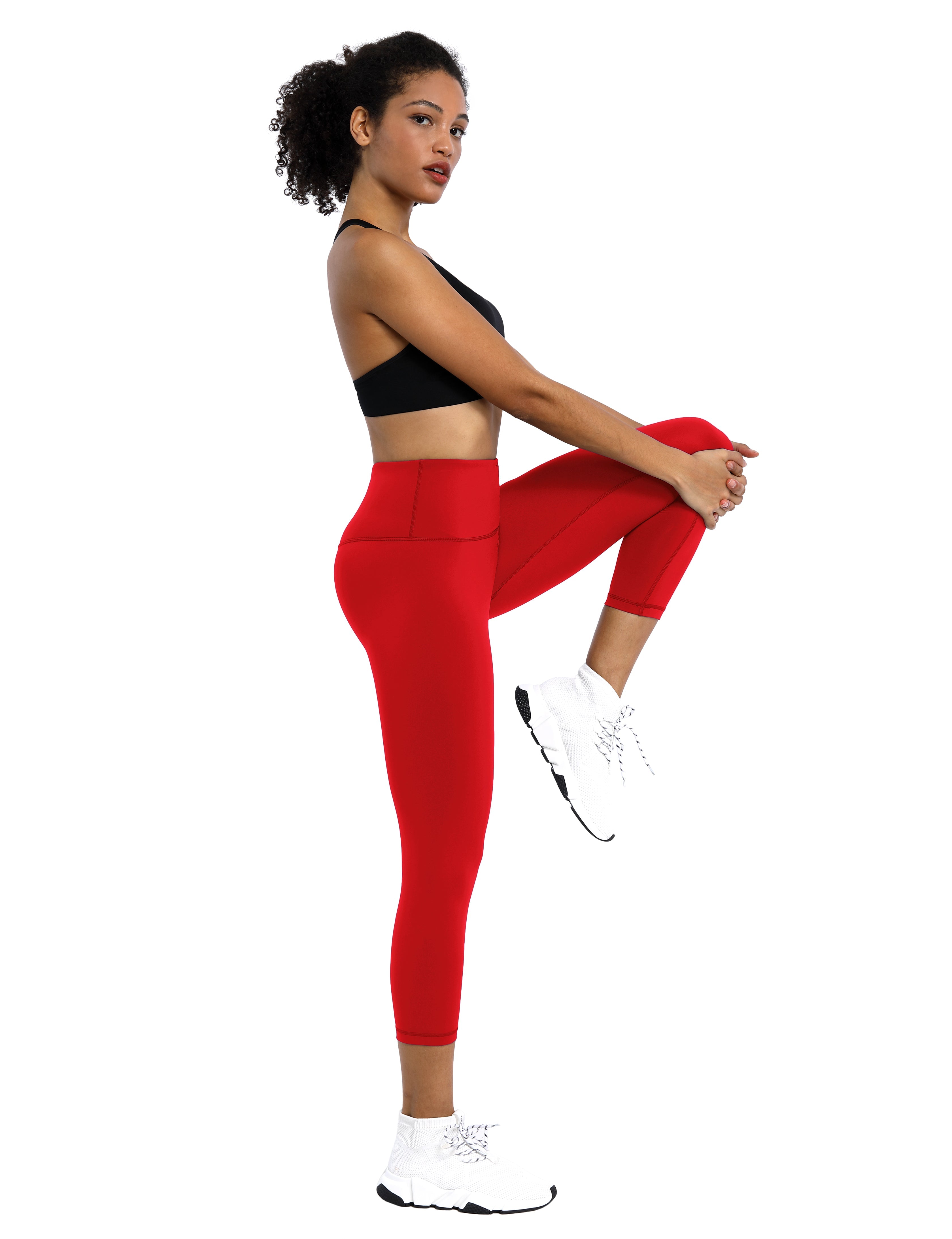 19" High Waist Crop Tight Capris scarlet_Pilates