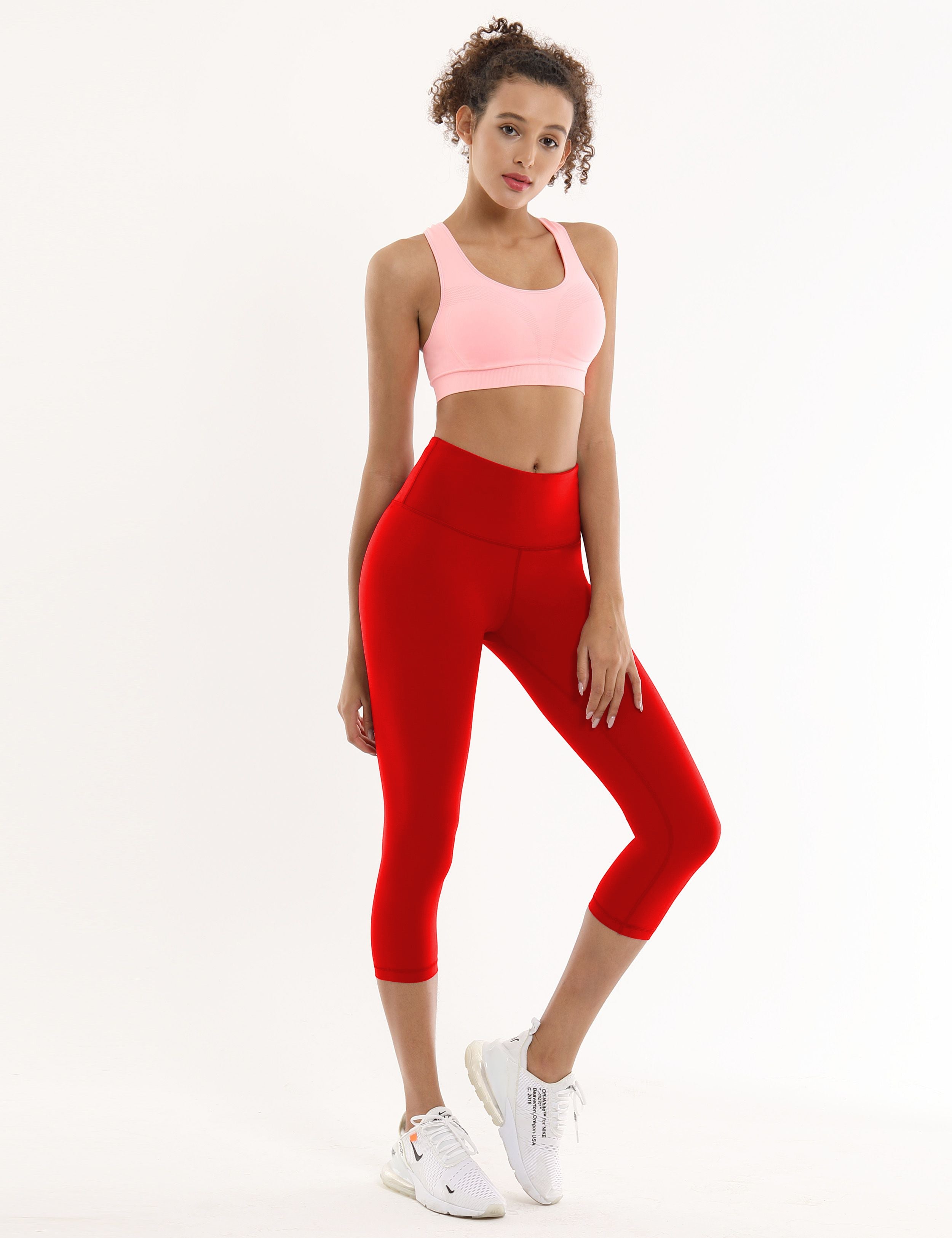 19" High Waist Crop Tight Capris scarlet_Pilates