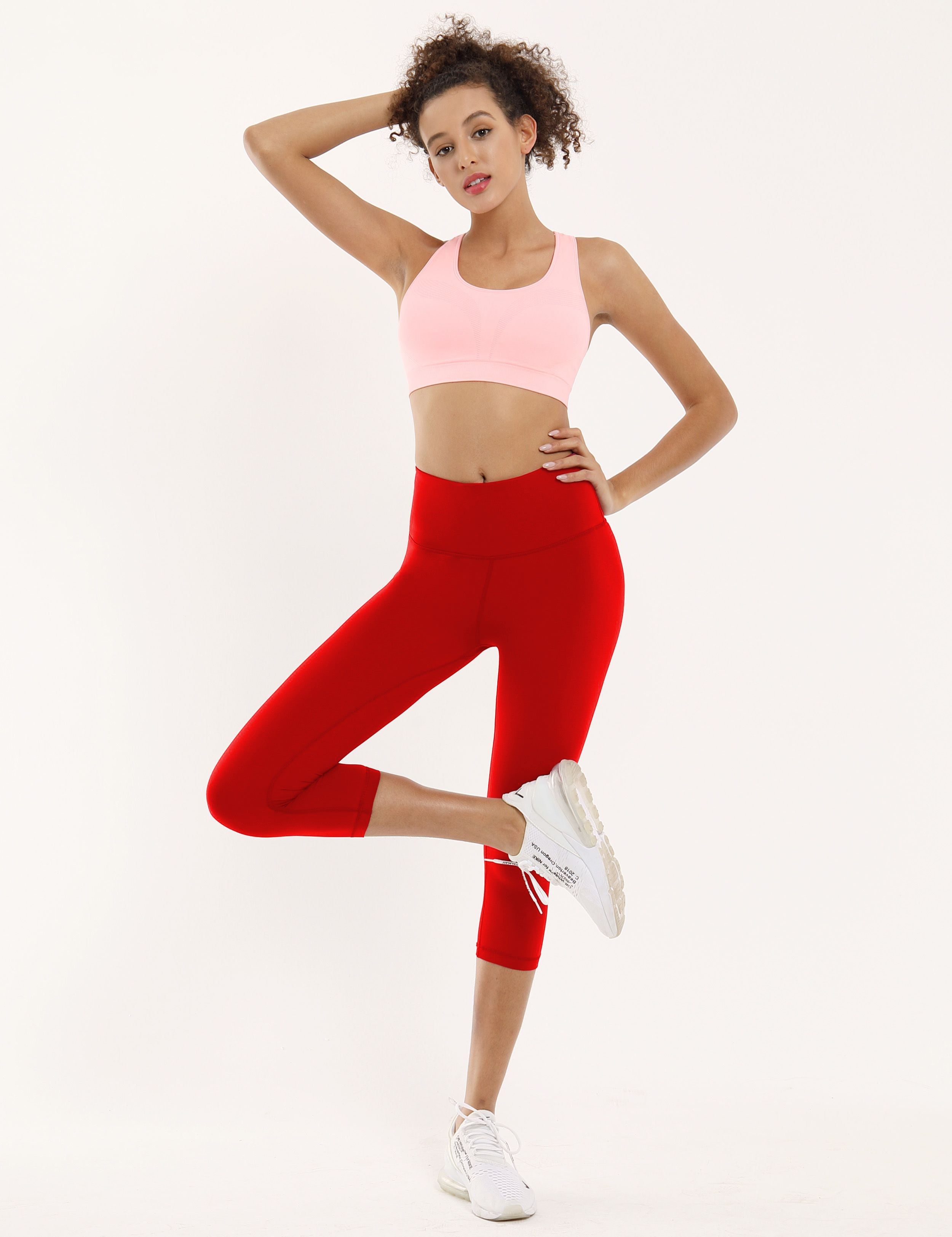 19" High Waist Crop Tight Capris scarlet_Pilates