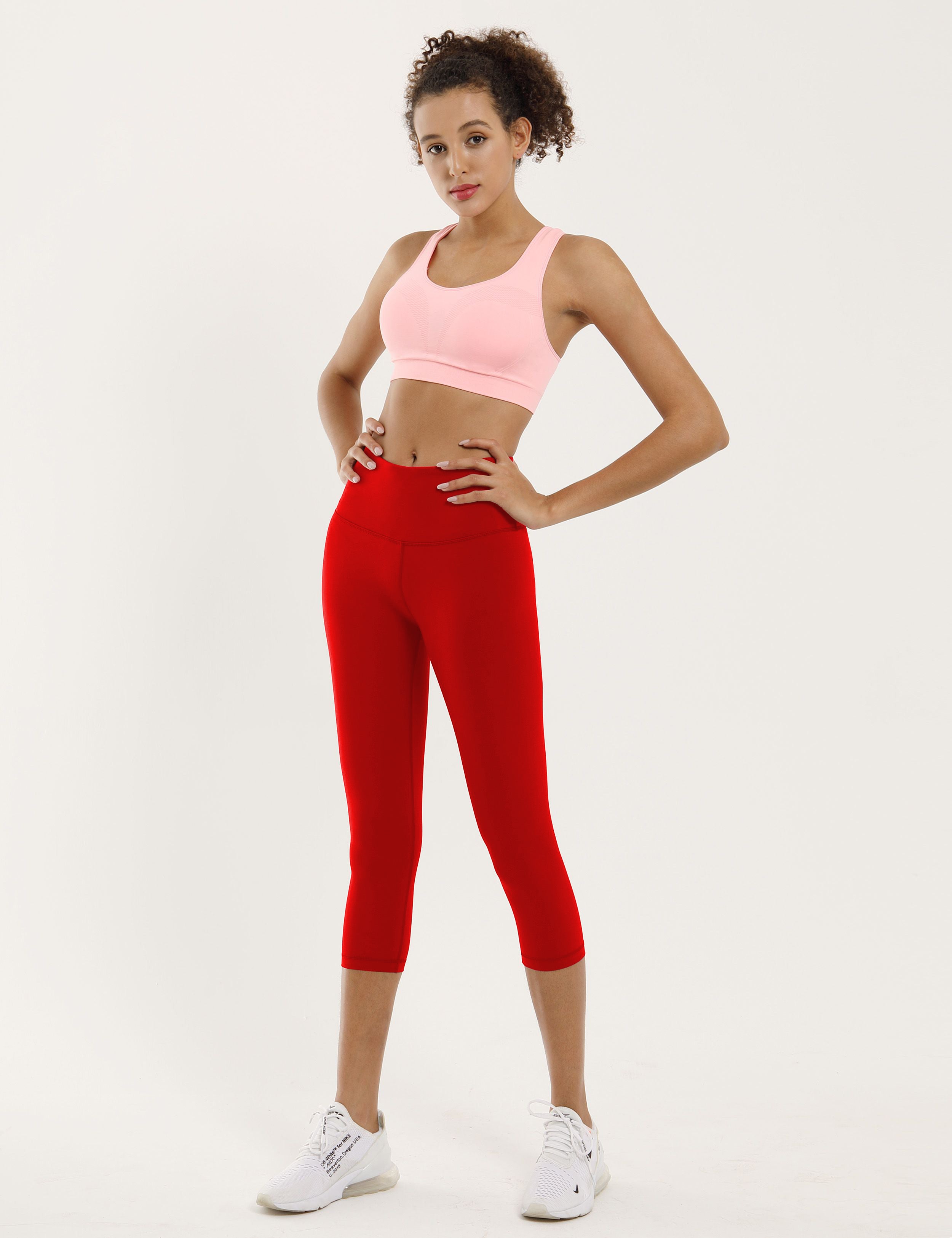 19" High Waist Crop Tight Capris scarlet_Pilates