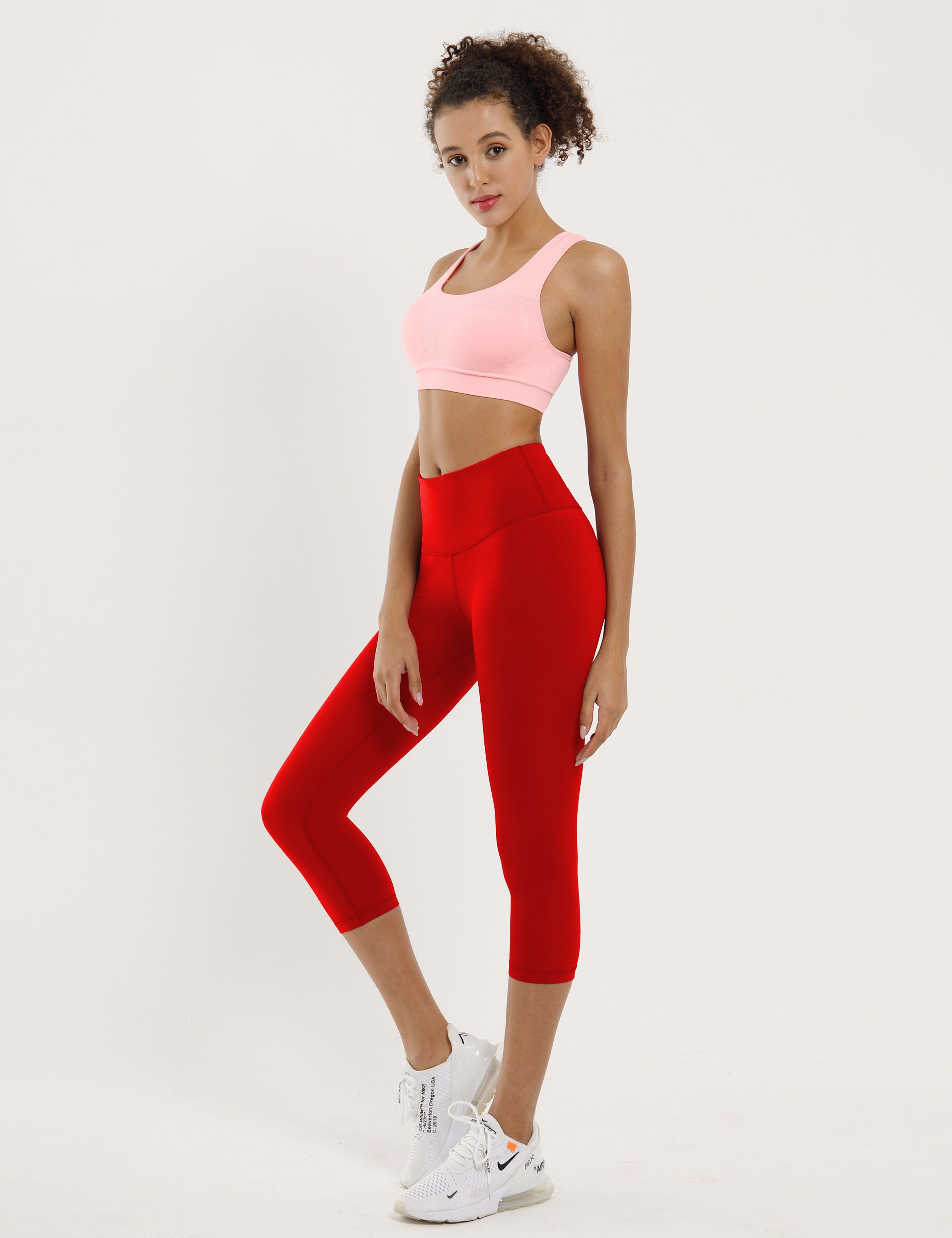 19" High Waist Crop Tight Capris scarlet_Pilates