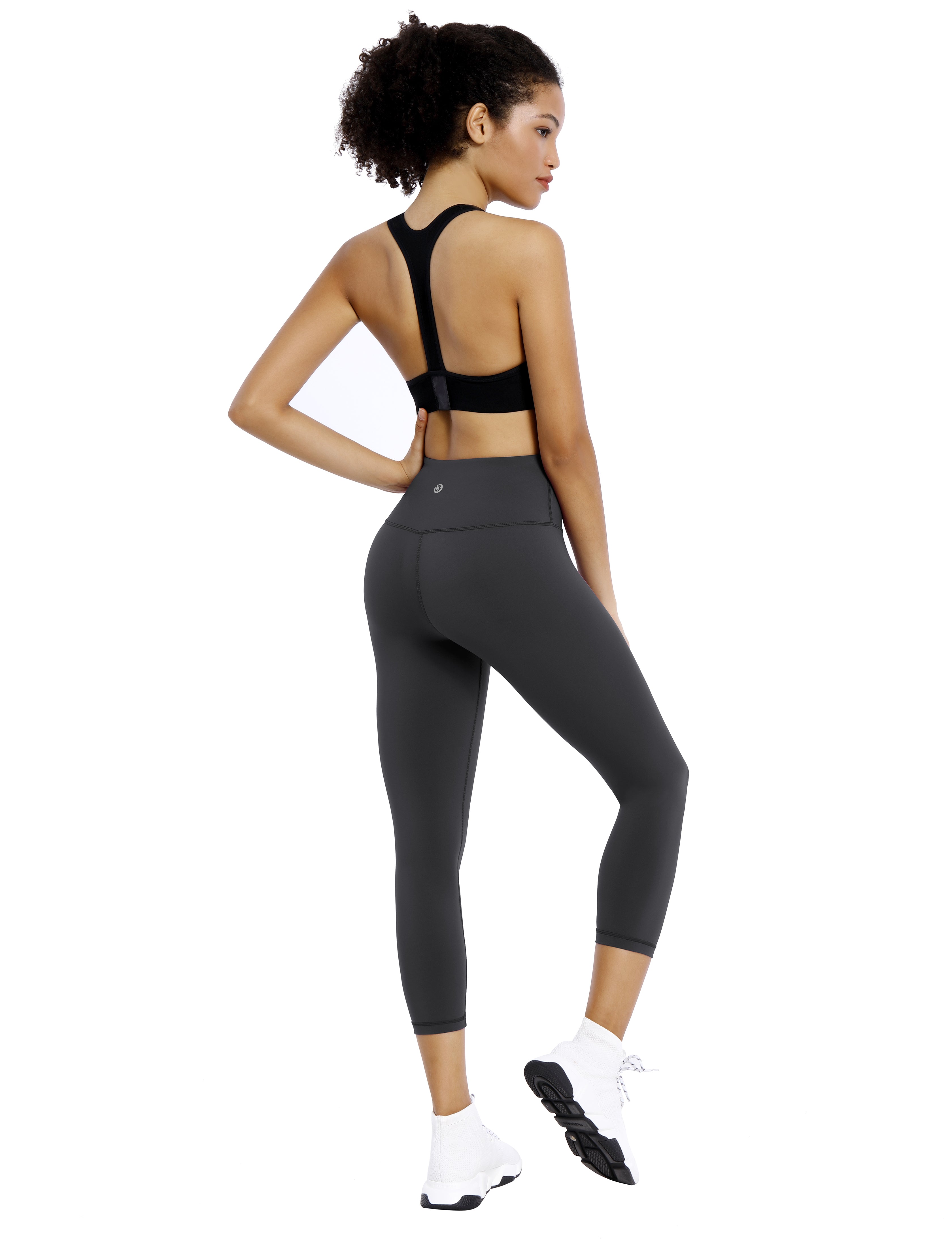 19" High Waist Crop Tight Capris shadowcharcoal_Gym