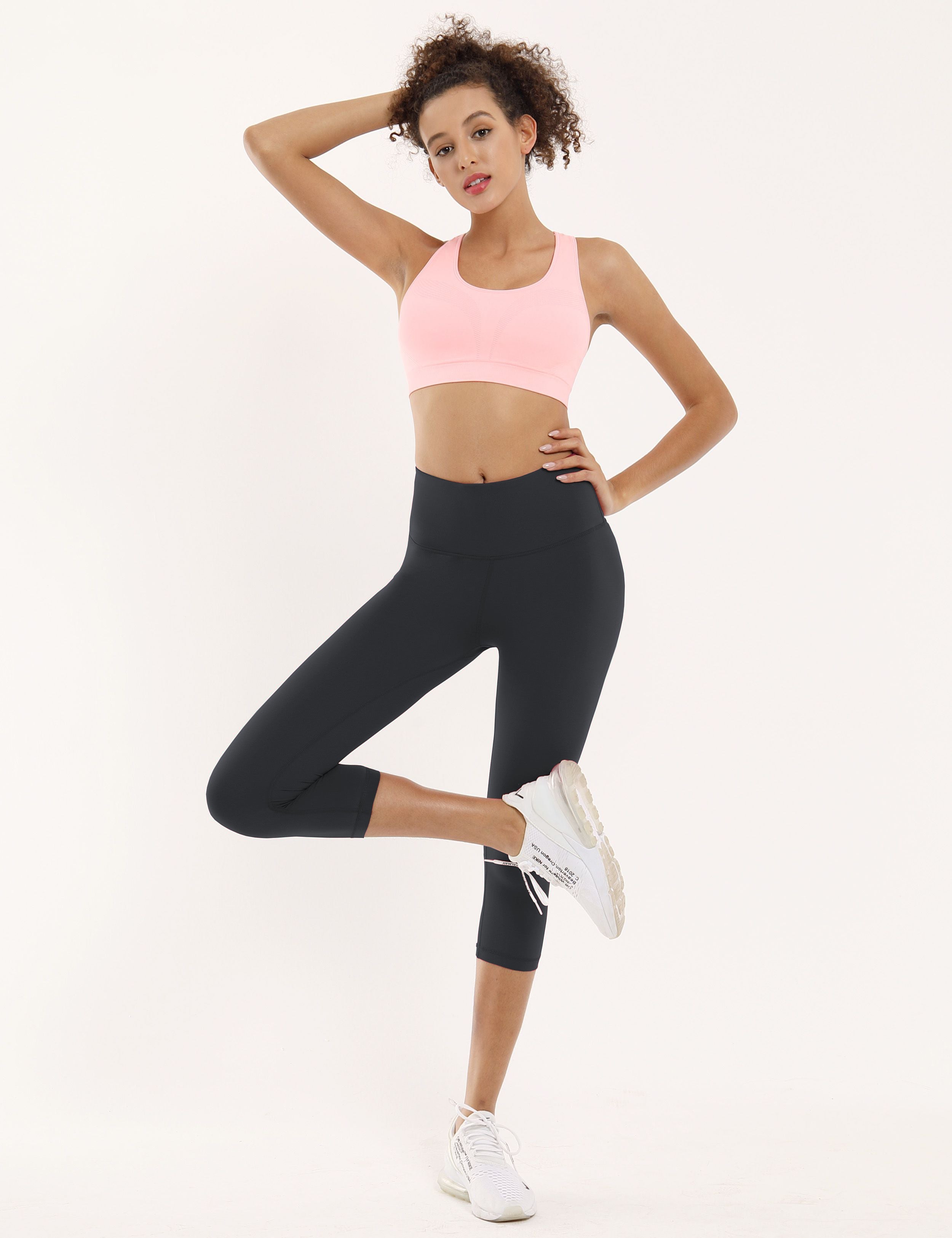 19" High Waist Crop Tight Capris shadowcharcoal_Pilates