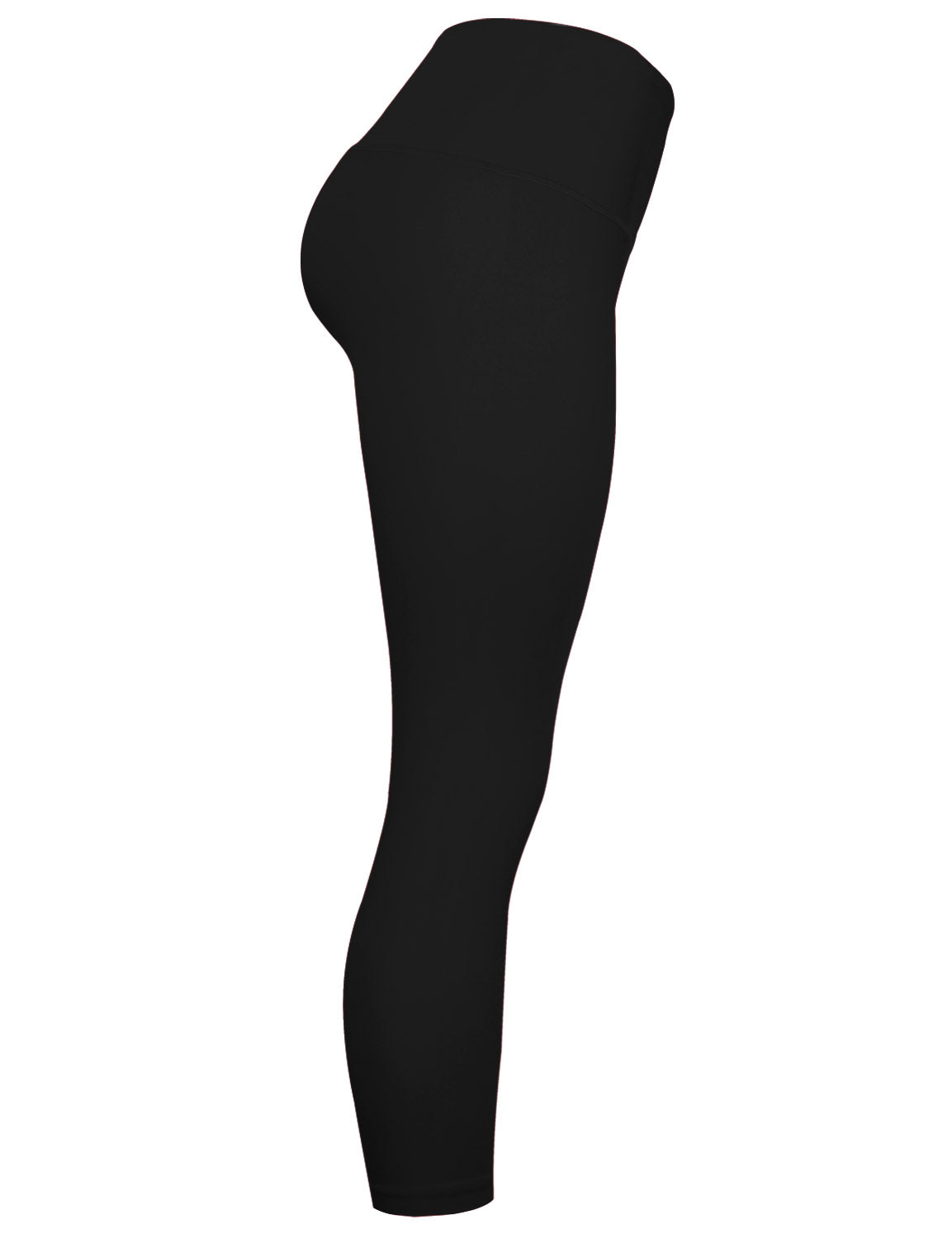 22" High Waist Crop Tight Capris black