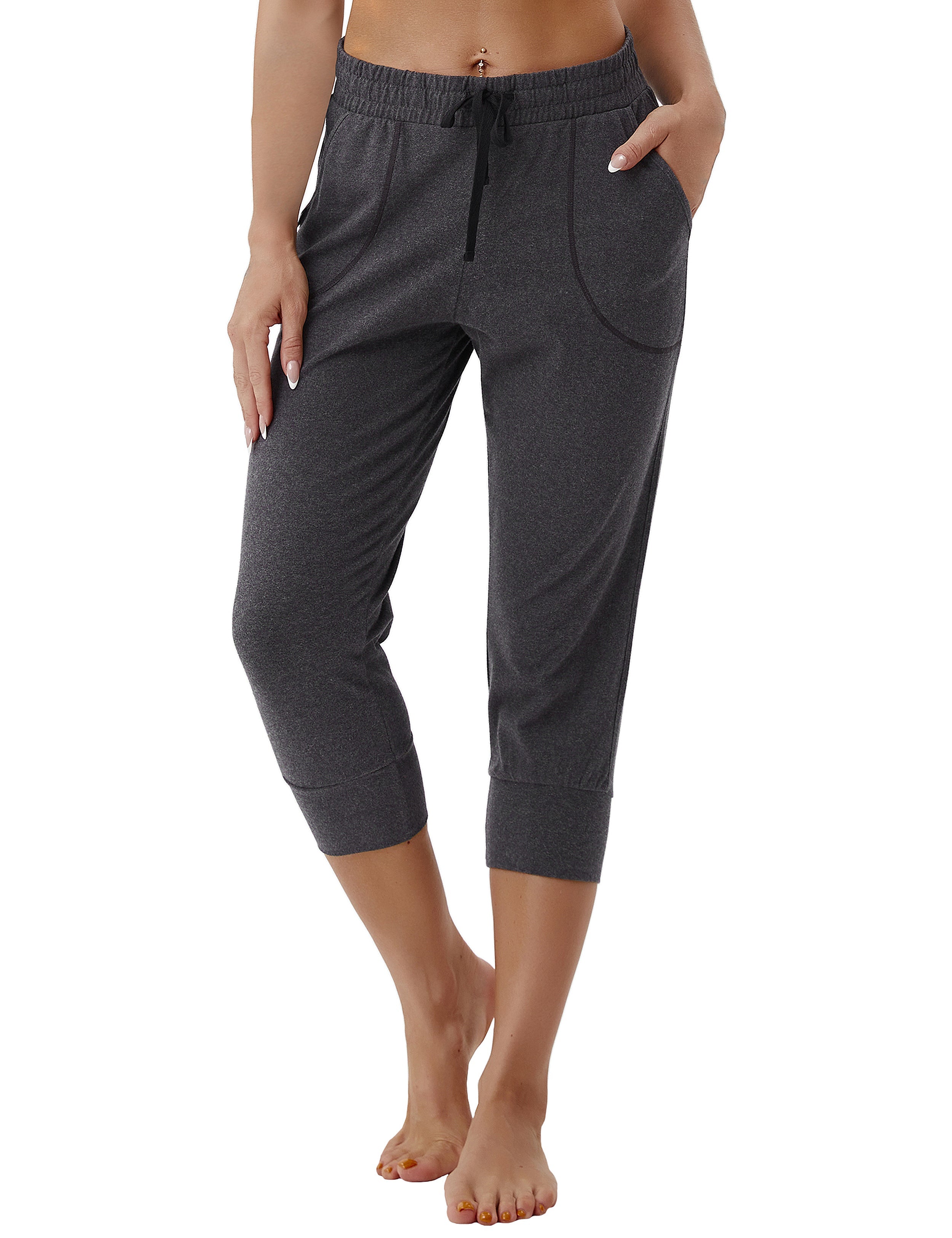 Training Crop Joggers heathercharcoal_Biking