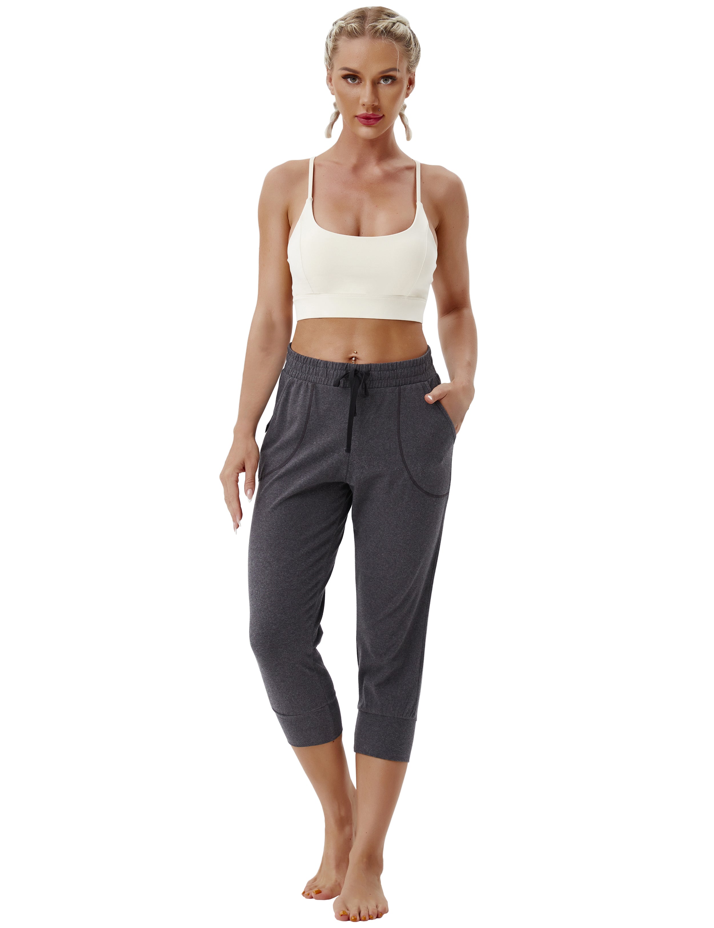 Training Crop Joggers heathercharcoal_Biking