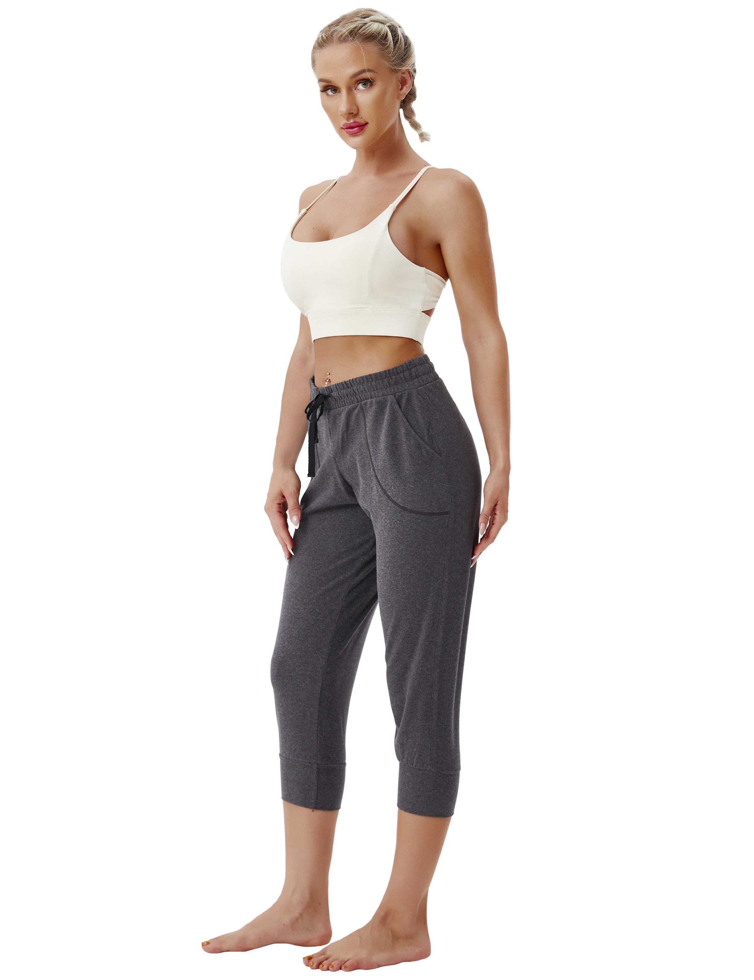 Training Crop Joggers heathercharcoal_Biking