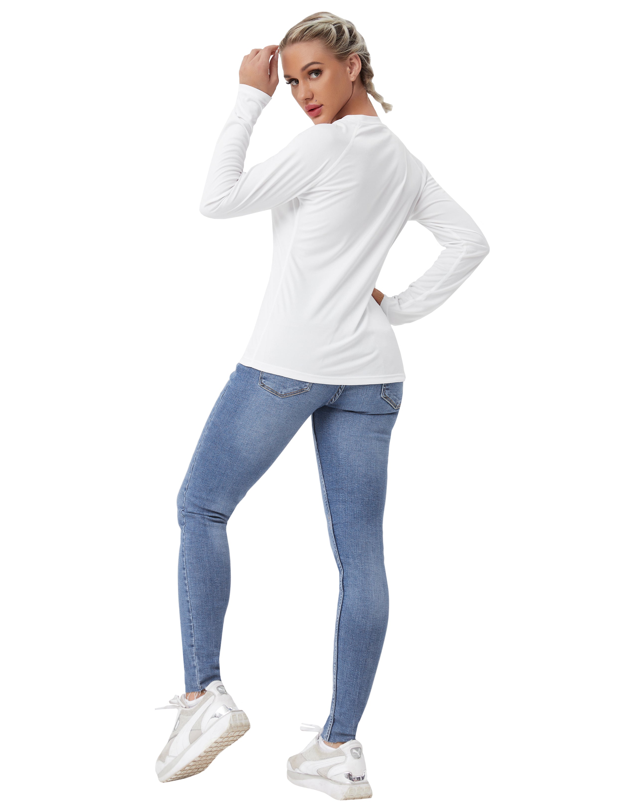 Long Sleeve Athletic Shirts white_Tall Size