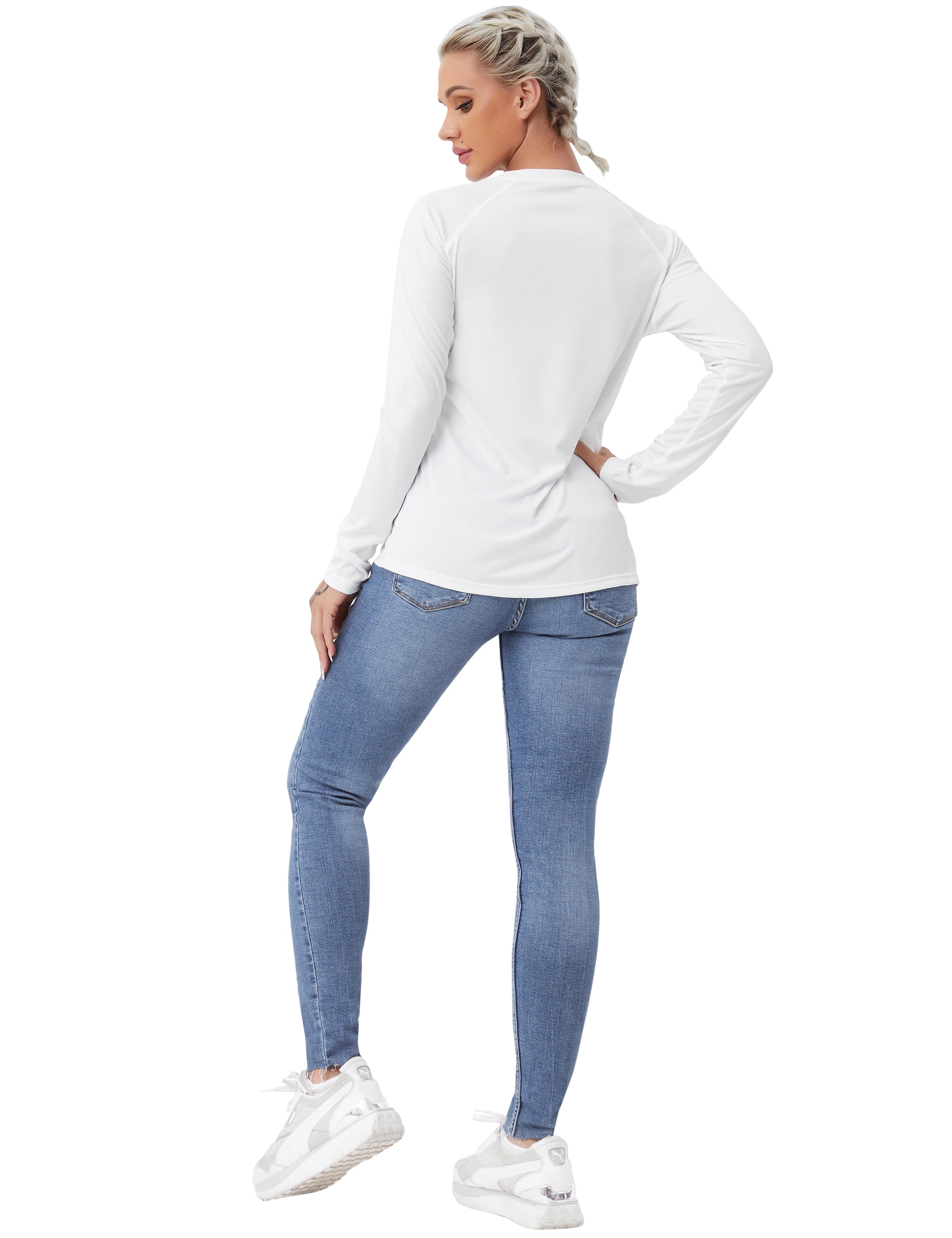 Long Sleeve Athletic Shirts white_Tall Size