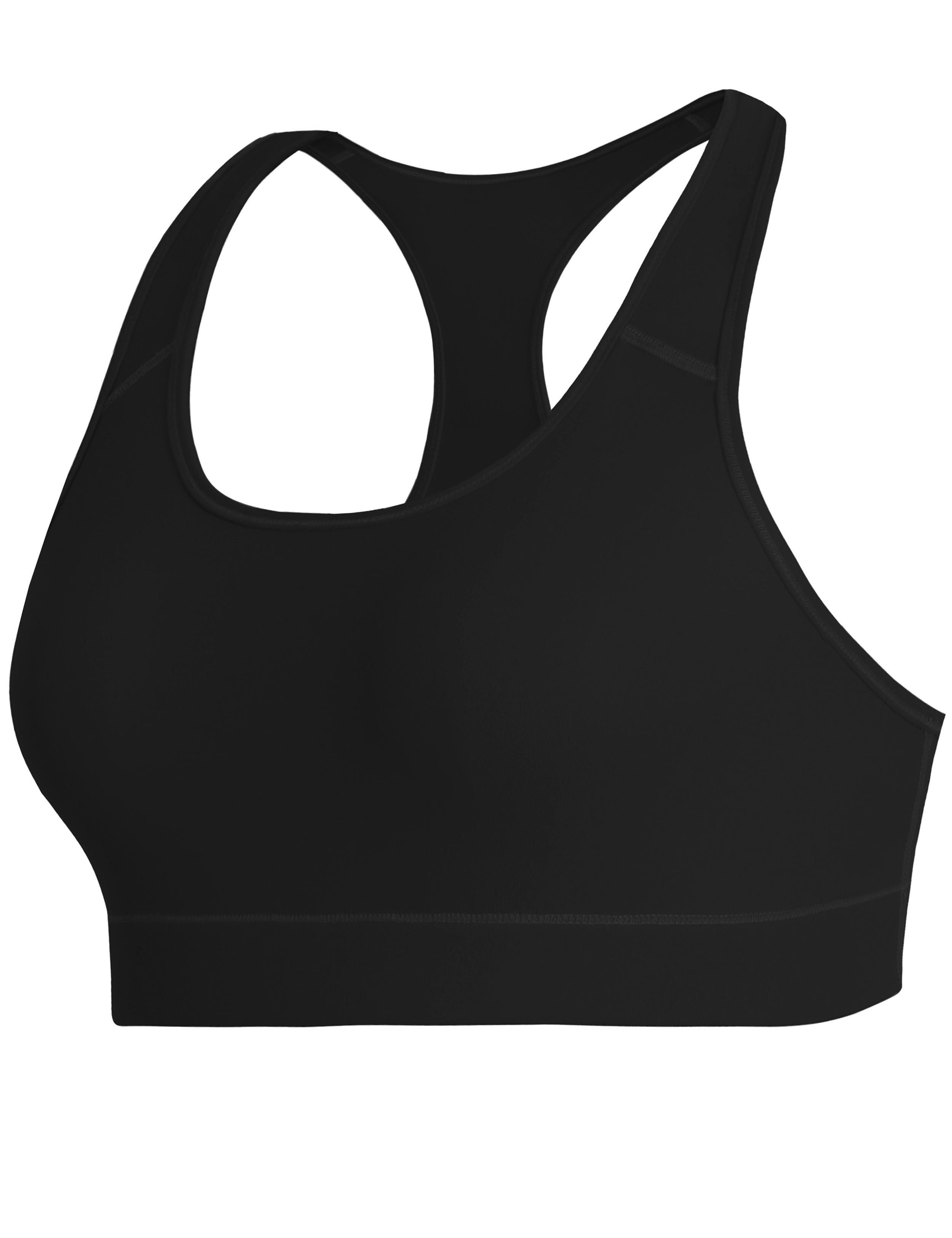 Compression Racerback Sports Bras black_Plus Size