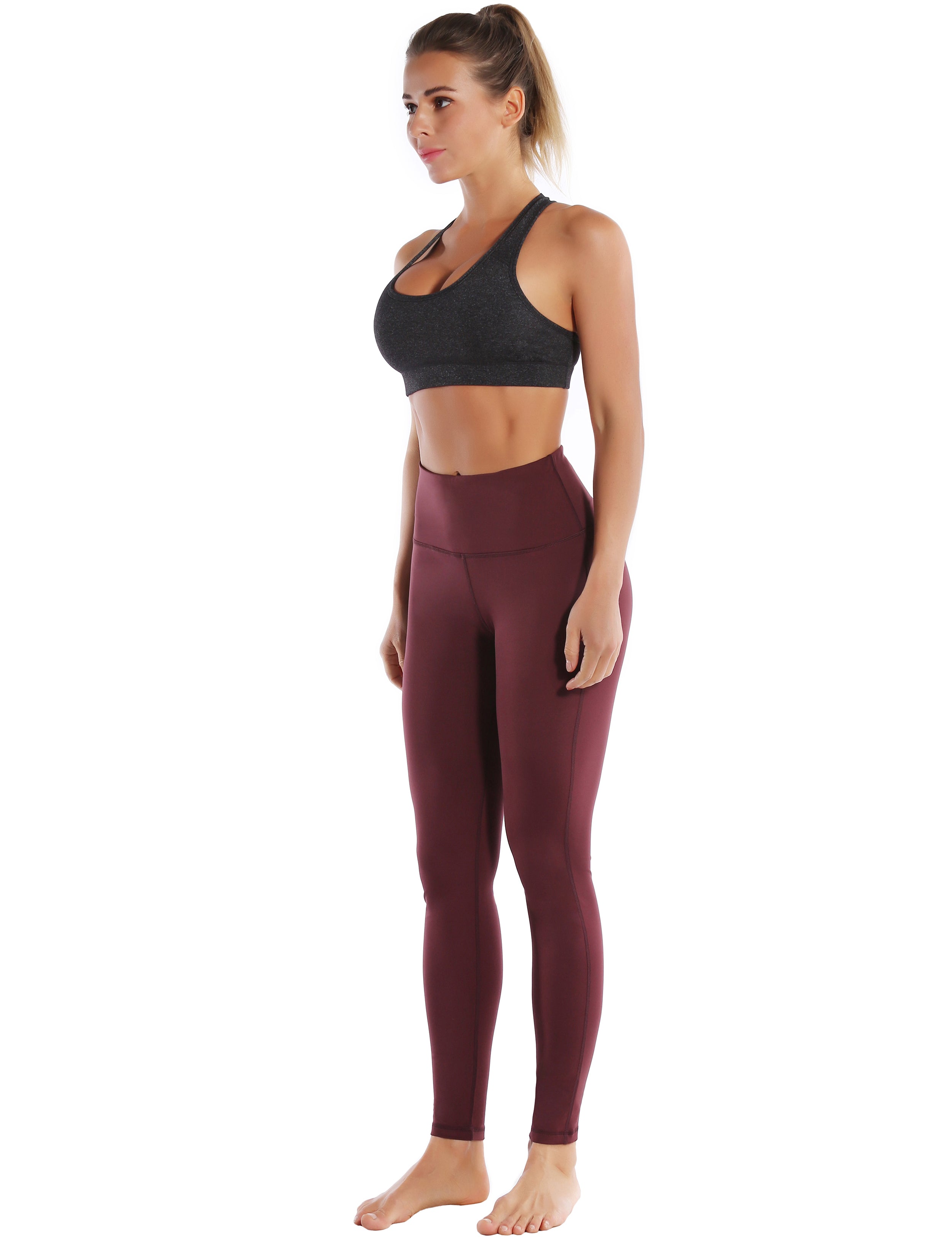 Compression Racerback Sports Bras heathercharcoal ins_Plus Size