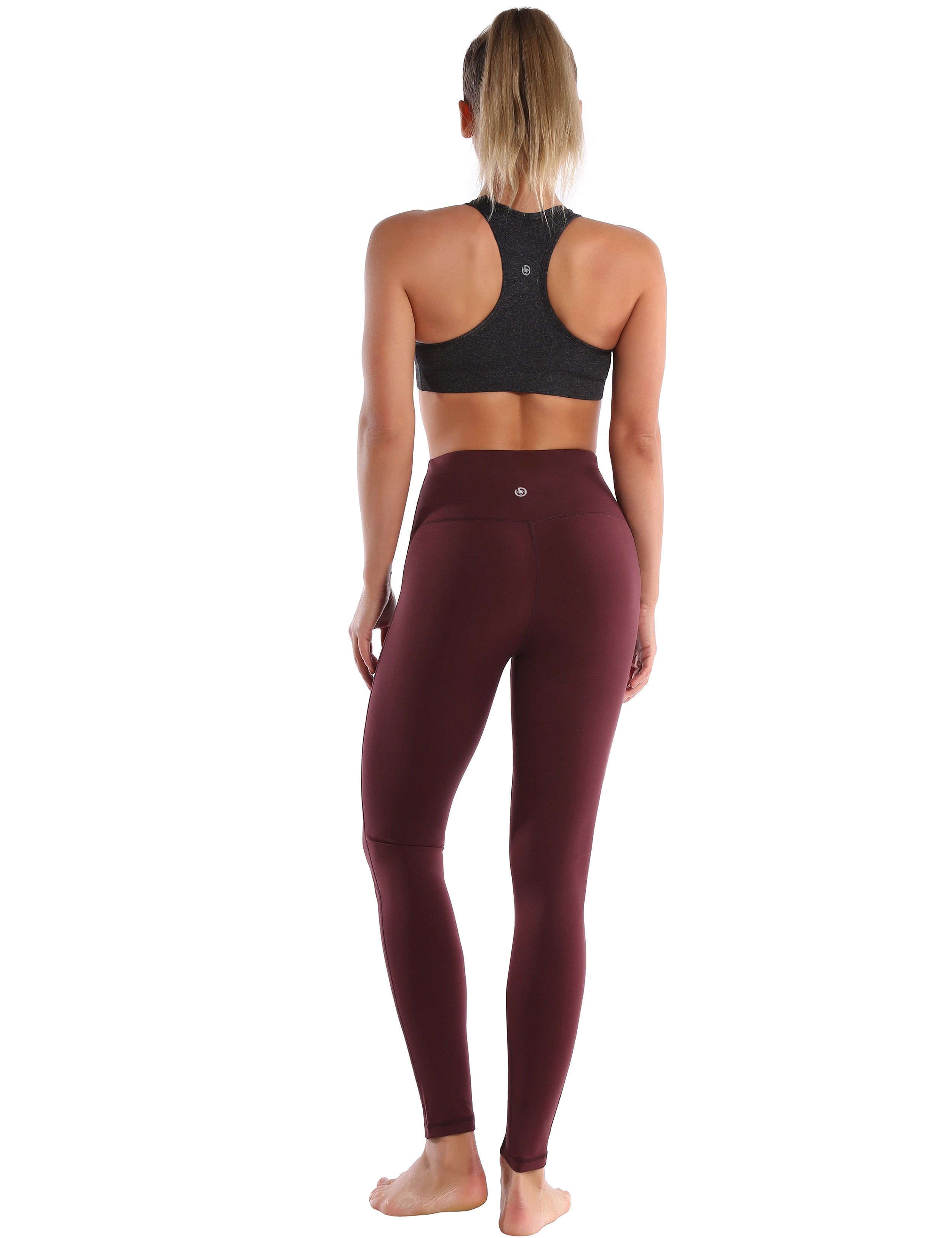 Compression Racerback Sports Bras heathercharcoal ins_Plus Size