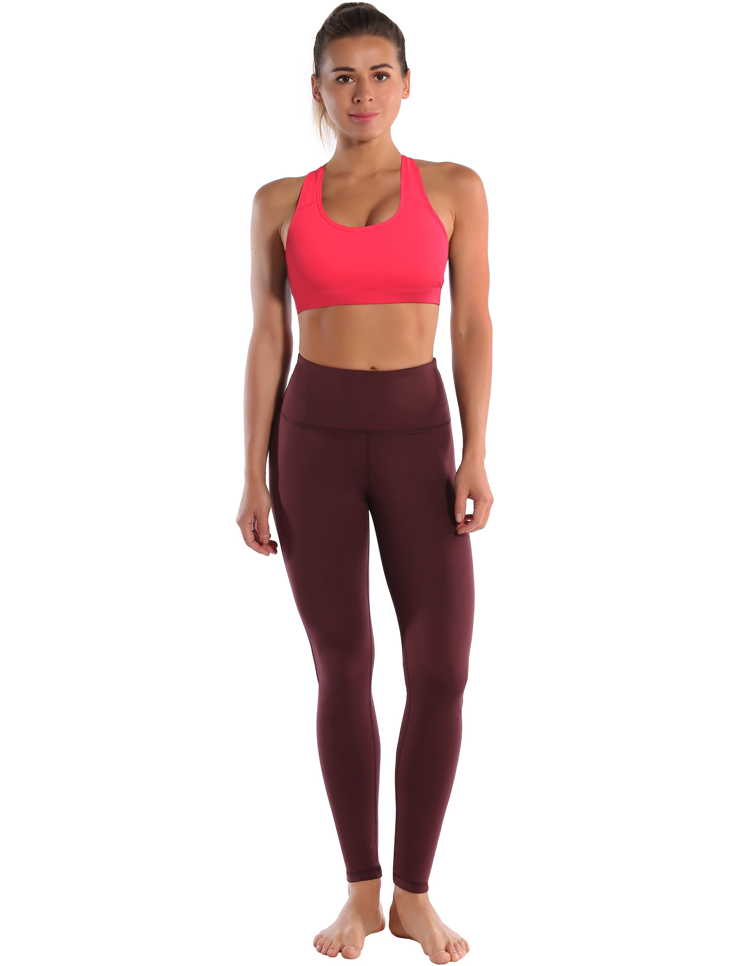 Compression Racerback Sports Bras red_Gym