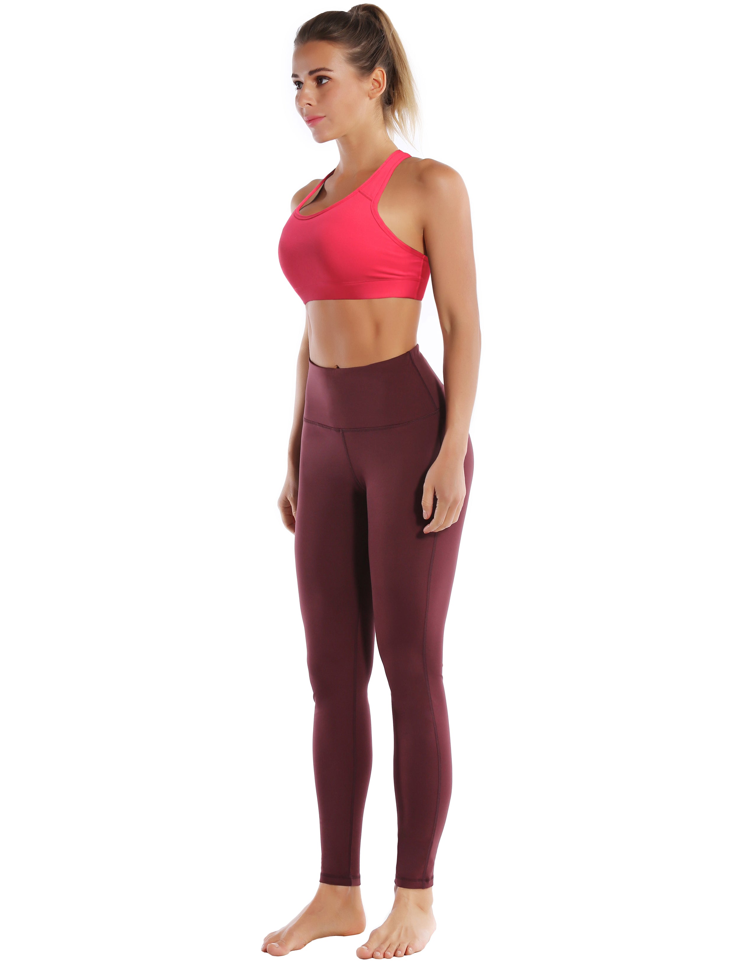 Compression Racerback Sports Bras red_Gym