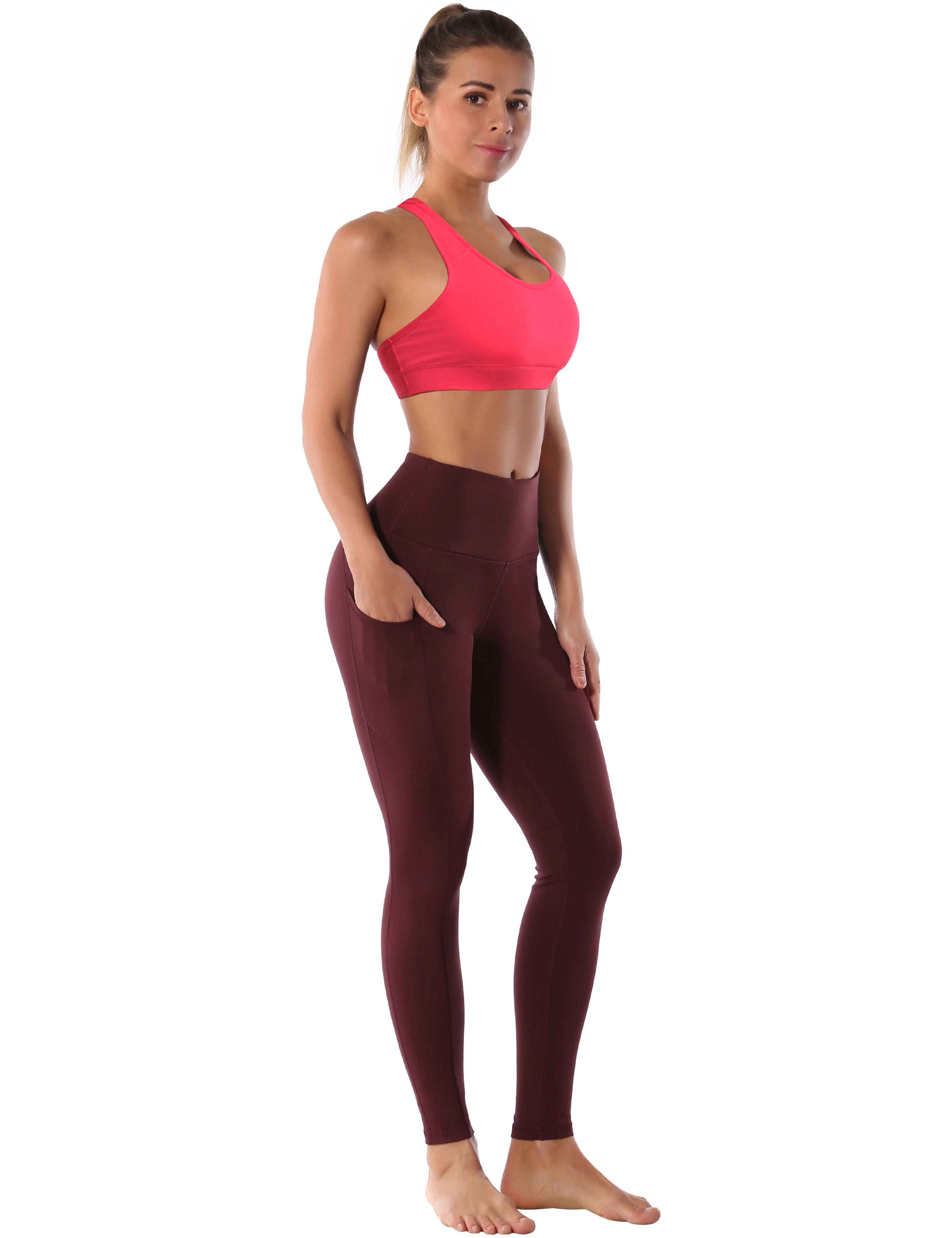 Compression Racerback Sports Bras red_Gym