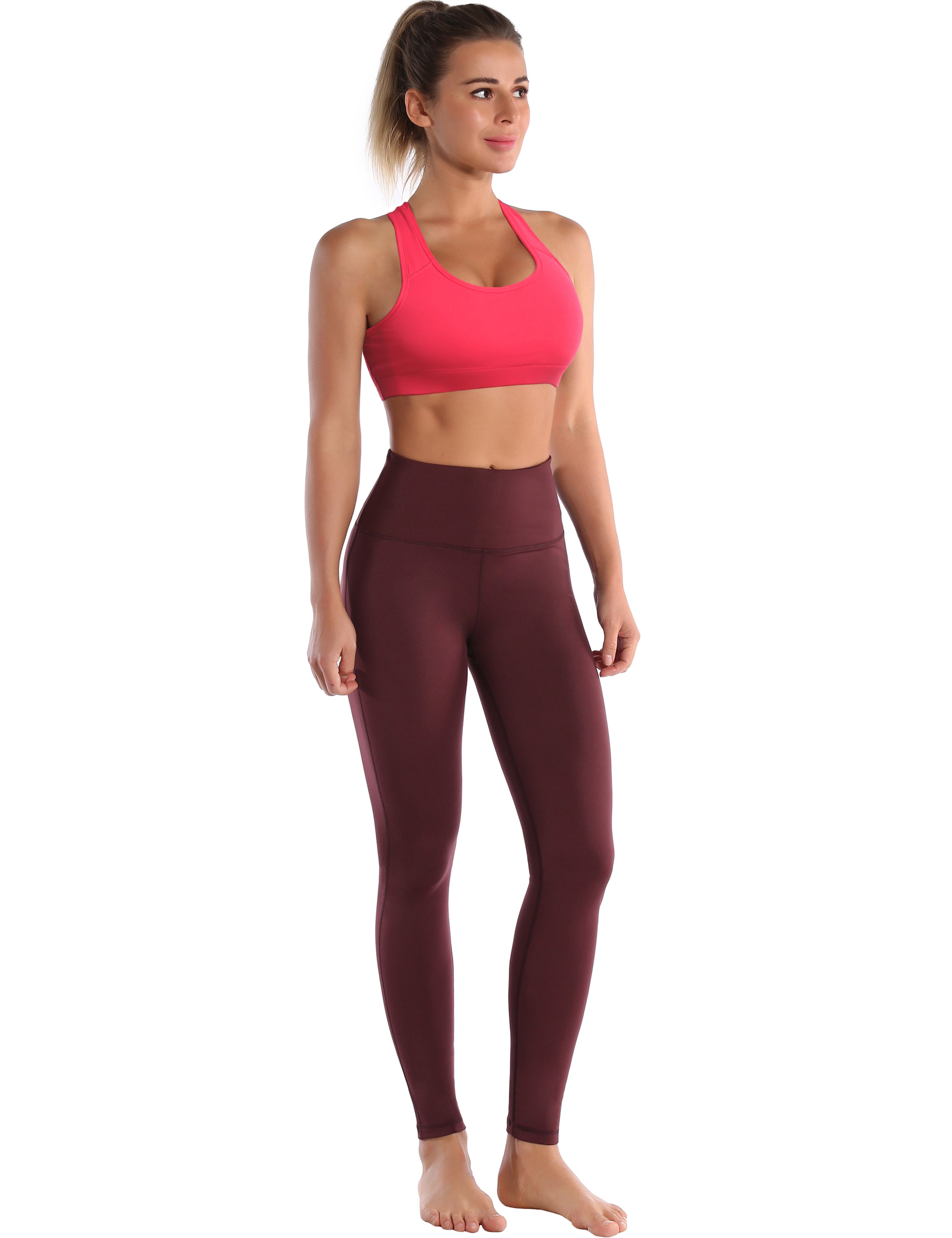 Compression Racerback Sports Bras red_Gym