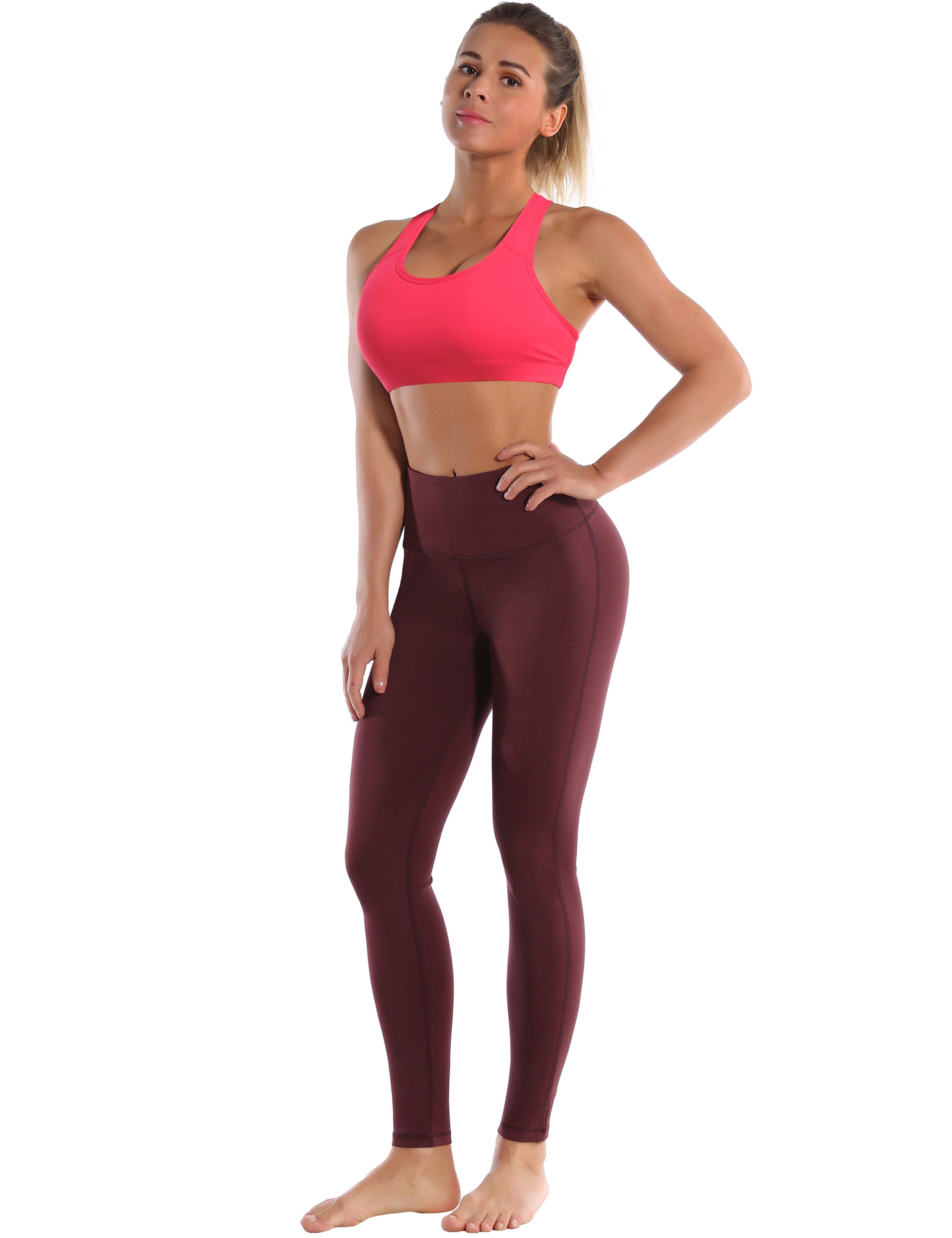 Compression Racerback Sports Bras red_Gym