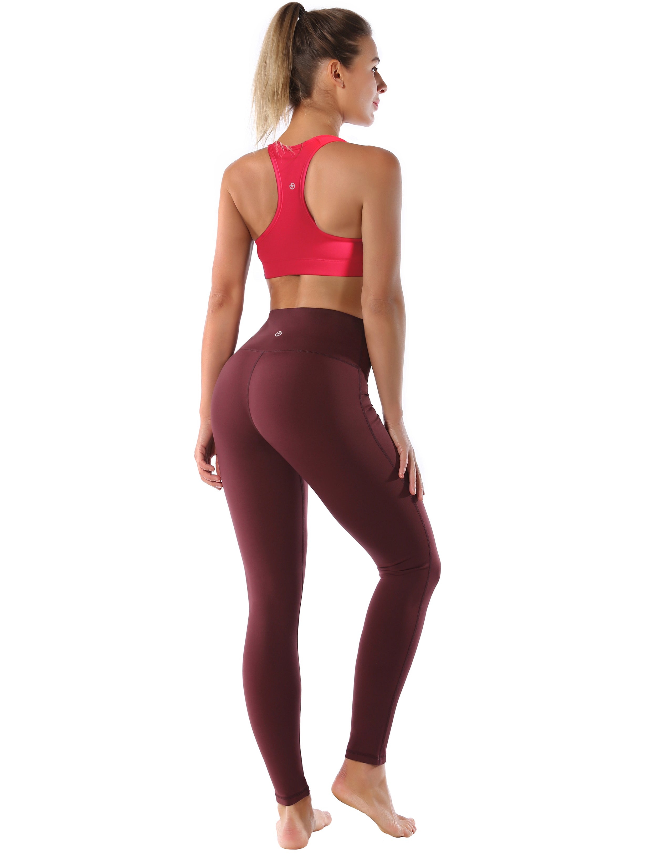 Compression Racerback Sports Bras red_Biking