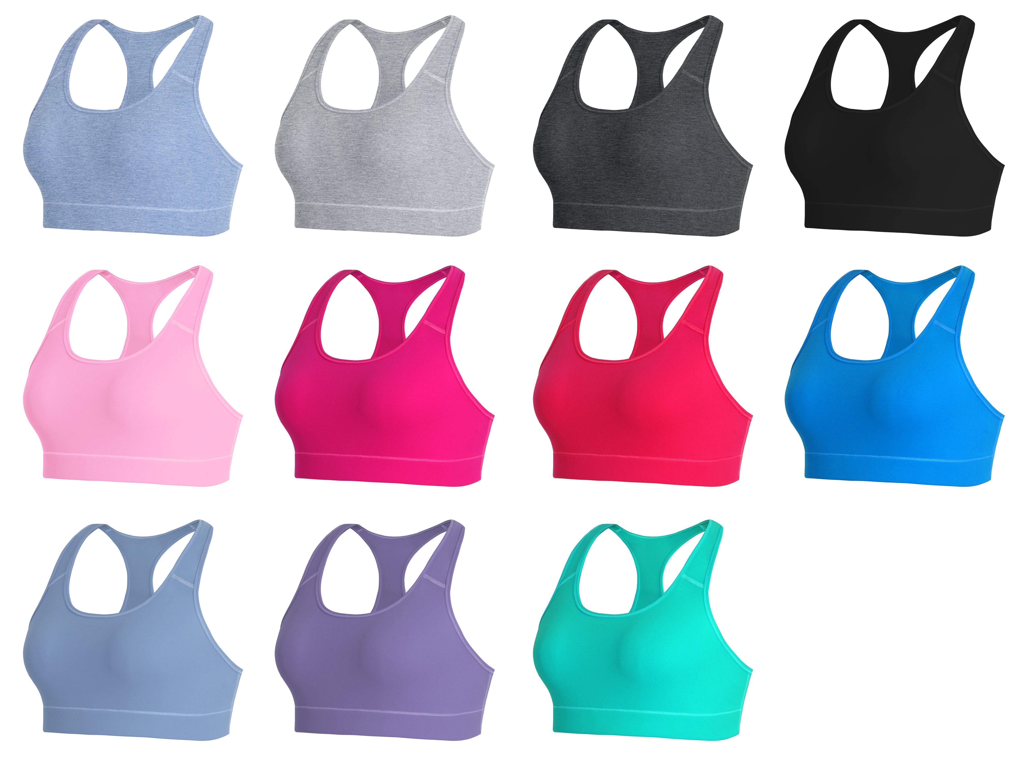 Compression Racerback Sports Bras black_Plus Size