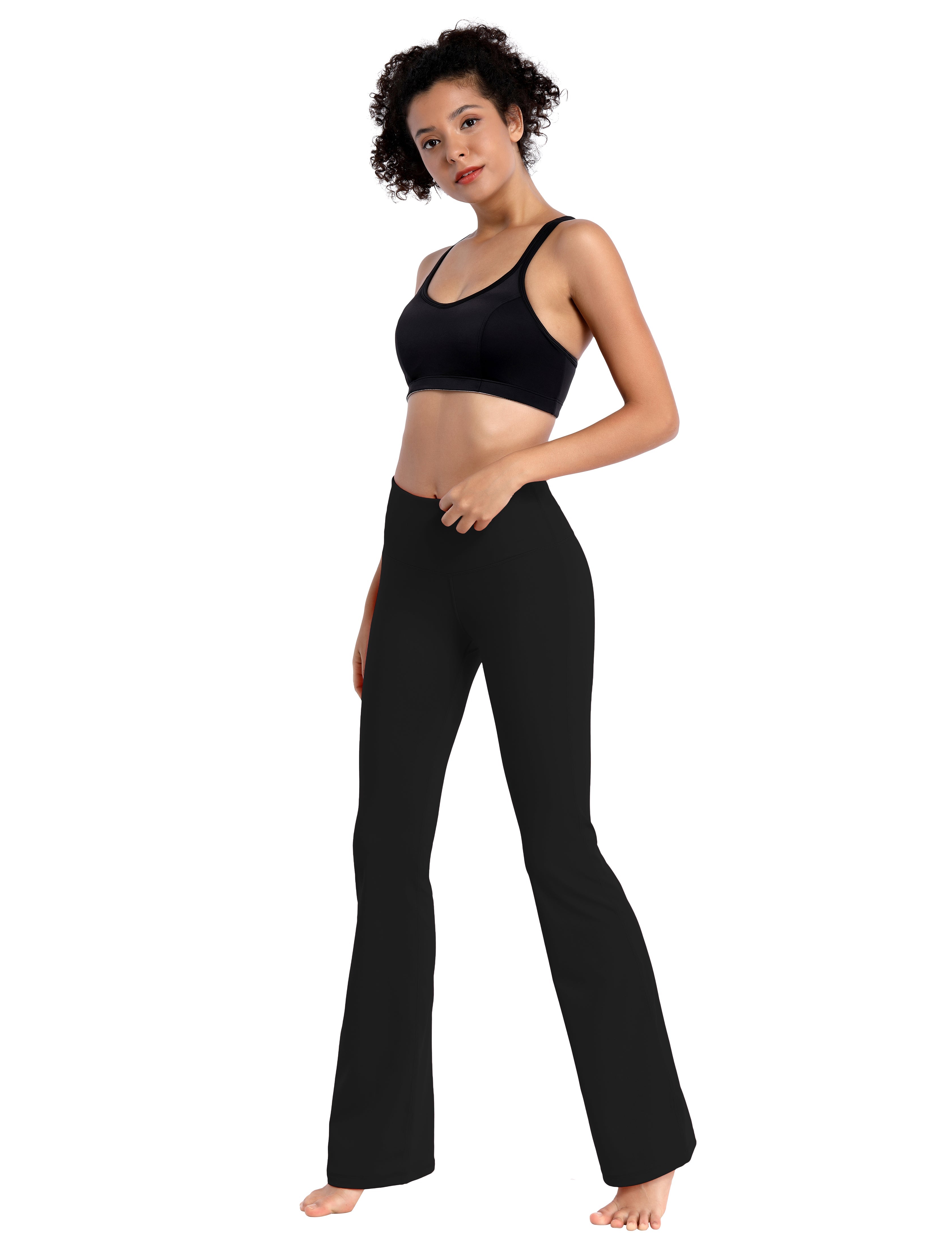 29" 31" 33" 35" 37" High Waist Bootcut Leggings Black_Tall Size