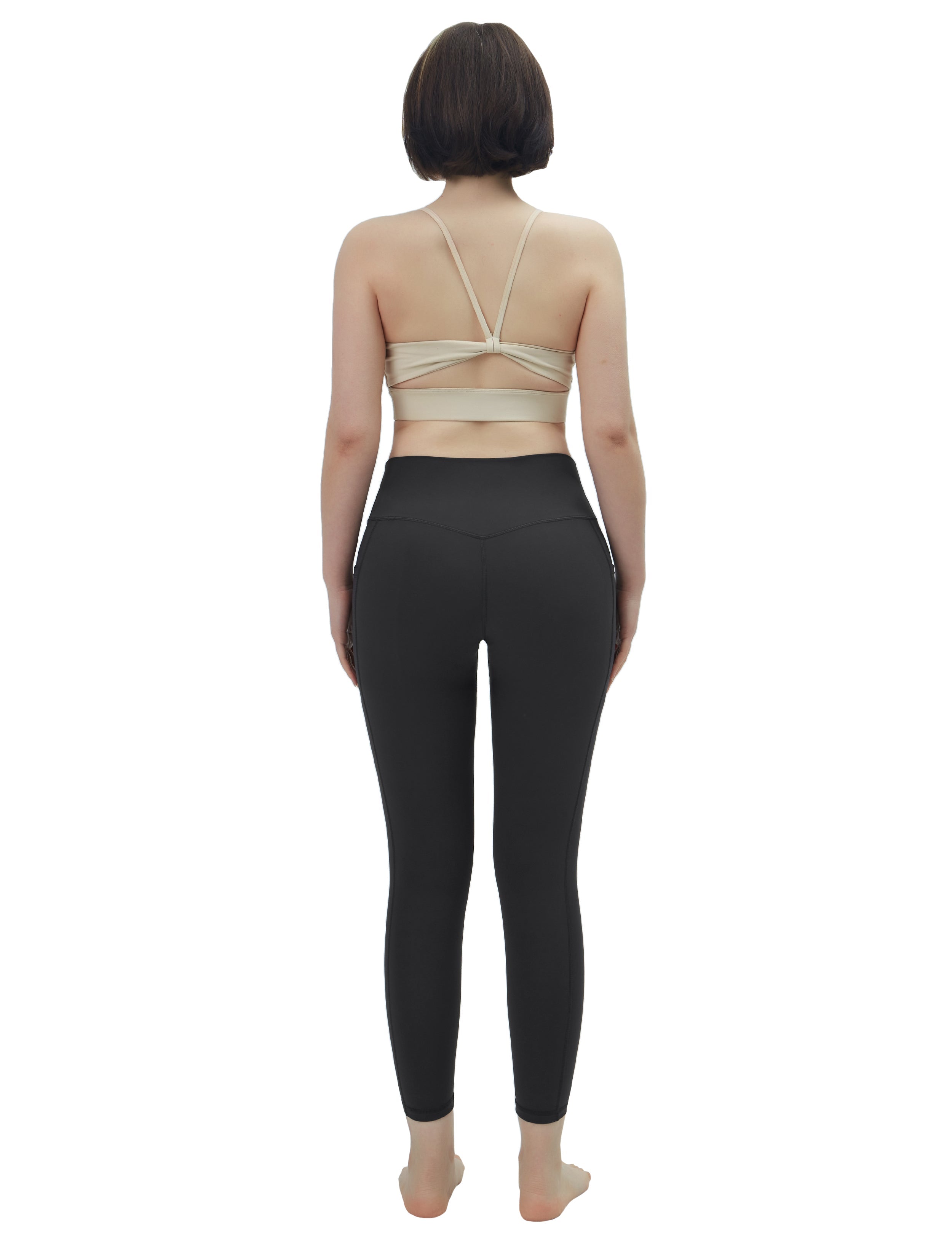 High Waisted Yoga Pants 7/8 Length Leggings with Pockets black_yoga –  bubblelime