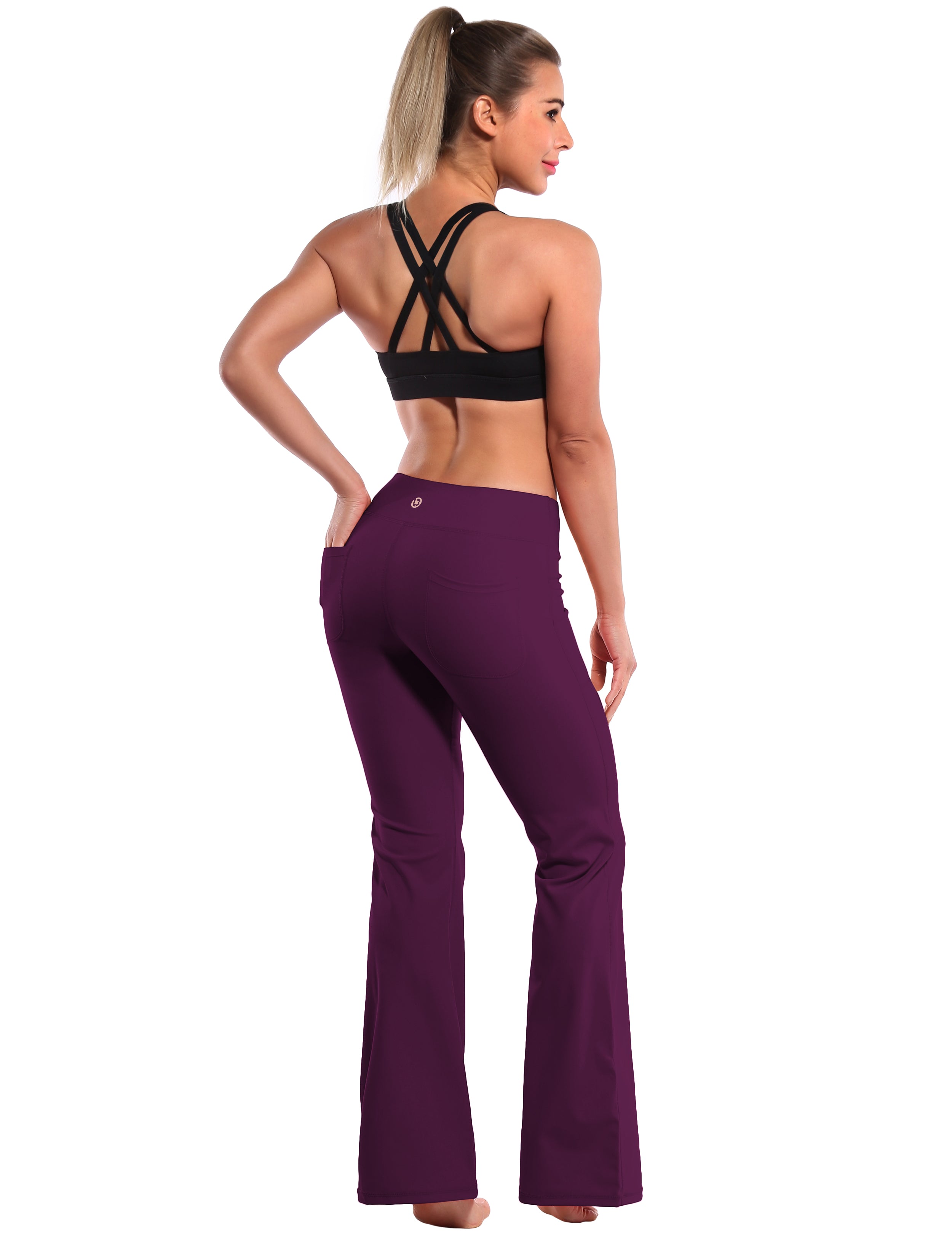 4 Pockets Bootcut Leggings grapevine 75%Nylon/25%Spandex Fabric doesn't attract lint easily 4-way stretch No see-through Moisture-wicking Inner pocket Four lengths