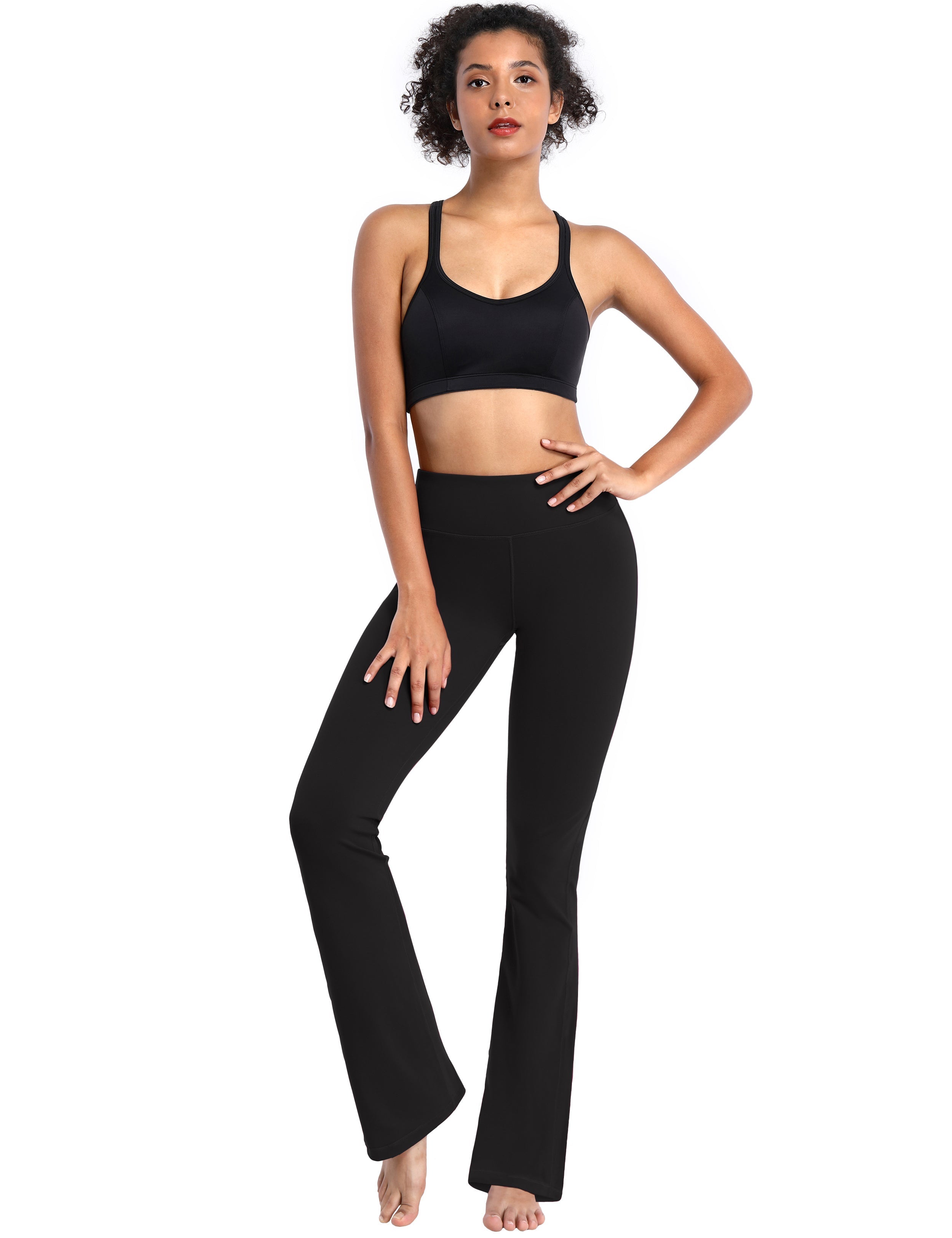 29" 31" 33" 35" 37"  Back Pockets Bootcut Leggings black_Tall Size
