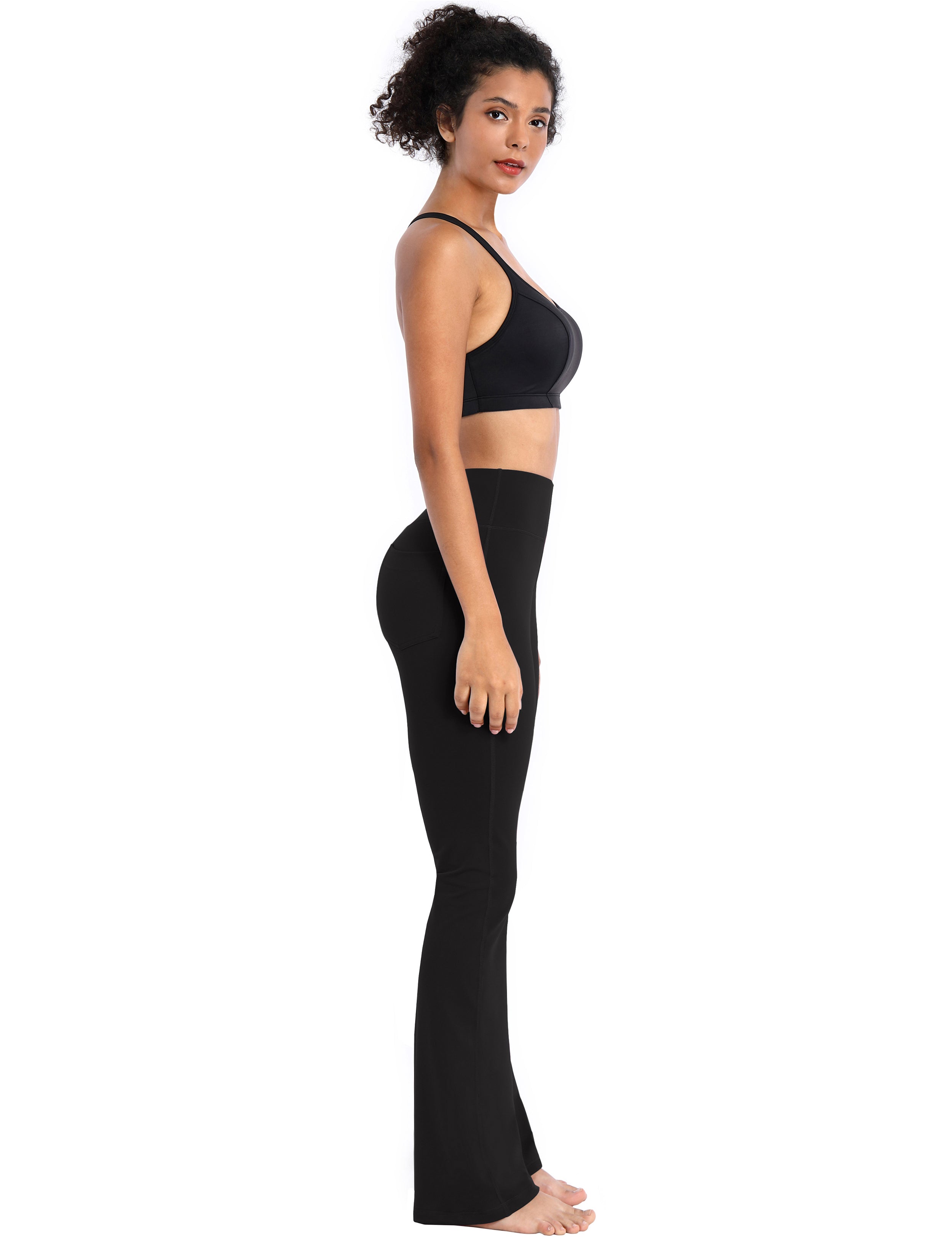 29" 31" 33" 35" 37"  Back Pockets Bootcut Leggings black_Tall Size