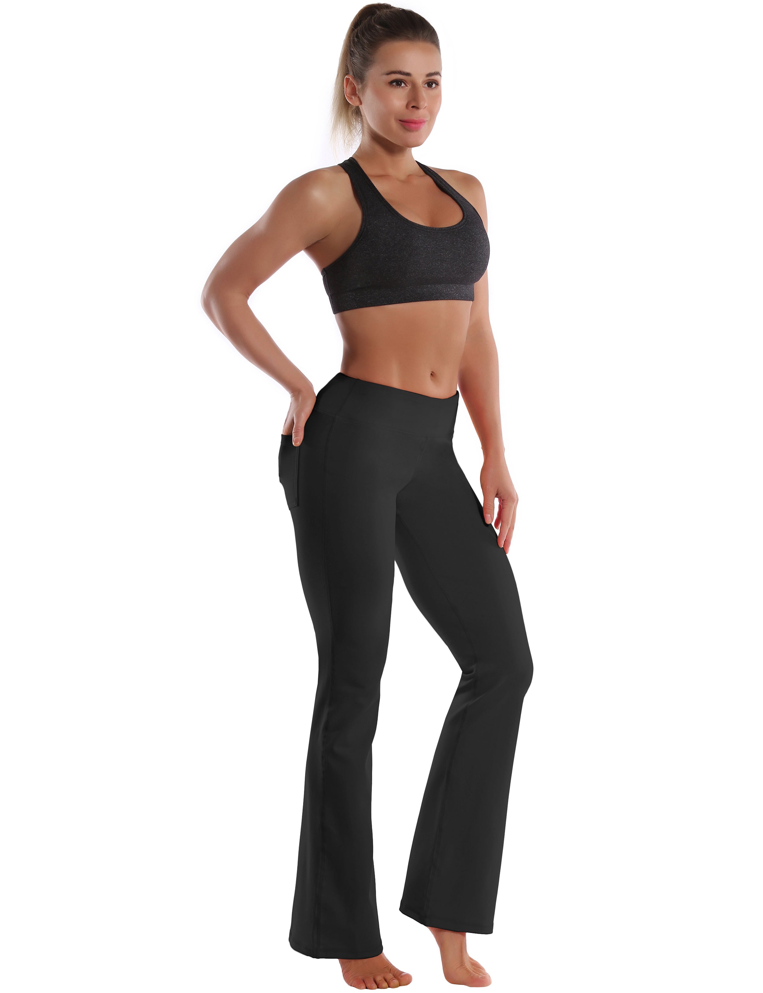 29" 31" 33" 35" 37"  Back Pockets Bootcut Leggings black_Tall Size