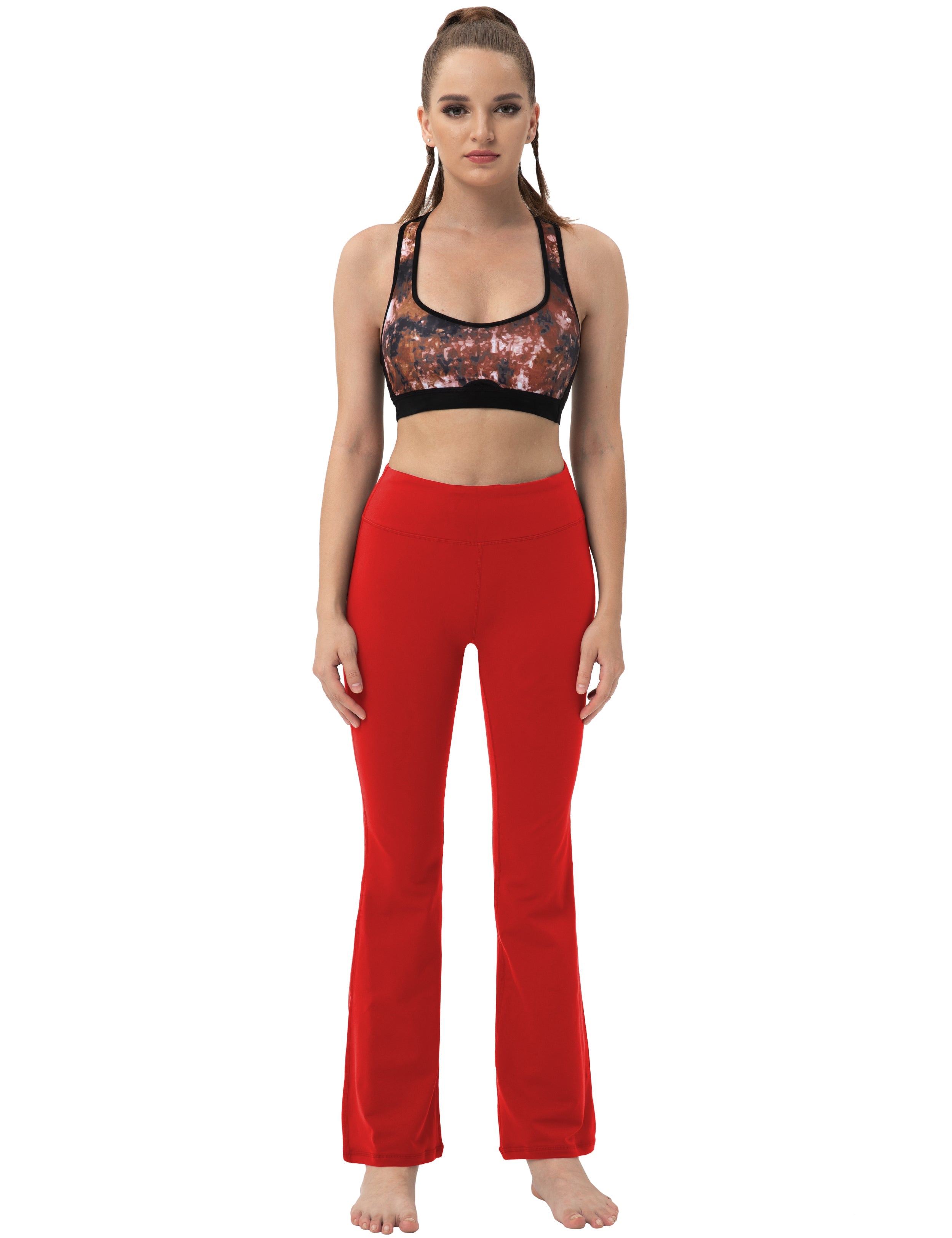 Back Pockets Bootcut Leggings scarlet 87%Nylon/13%Spandex Fabric doesn't attract lint easily 4-way stretch No see-through Moisture-wicking Inner pocket Four lengths