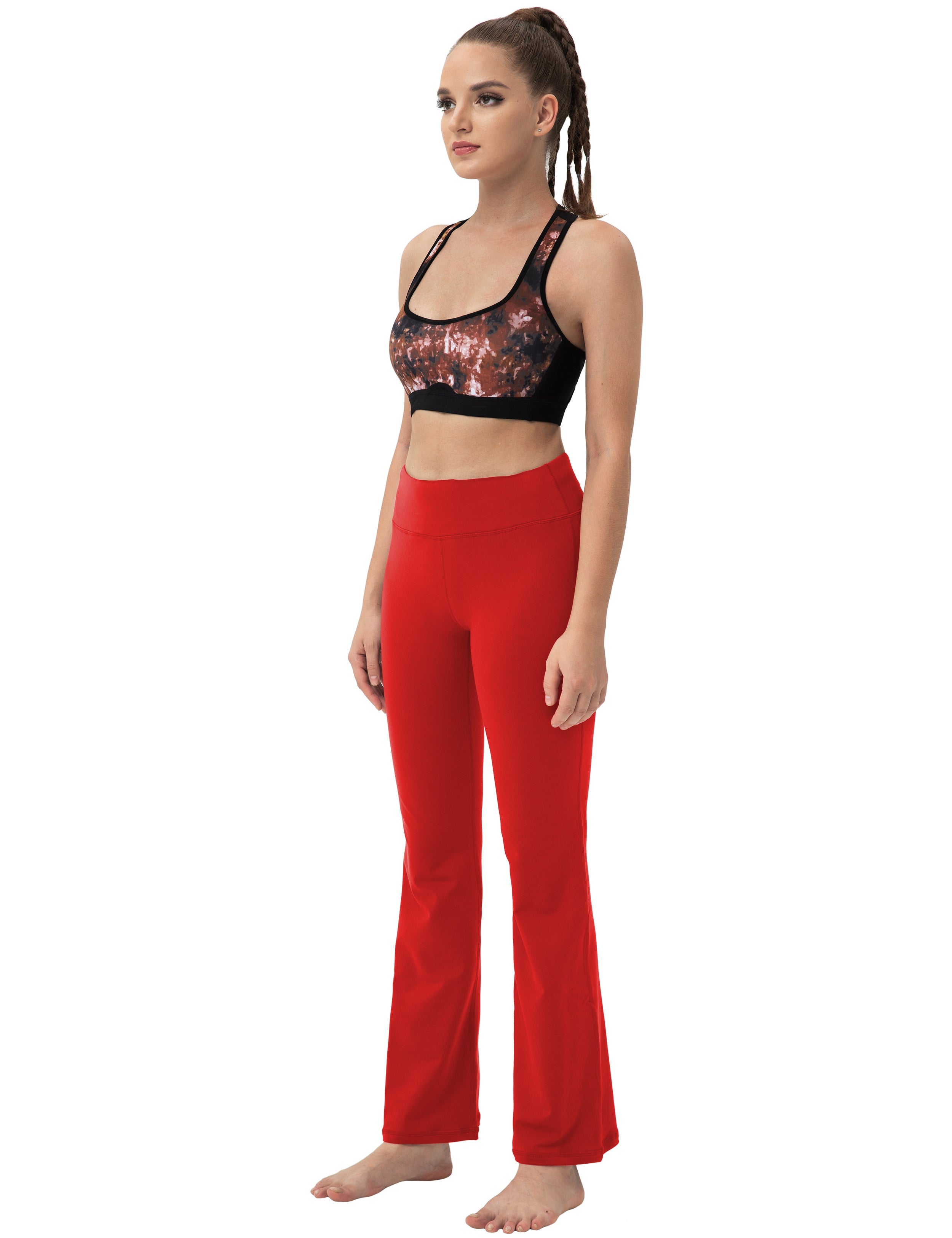 Back Pockets Bootcut Leggings scarlet 87%Nylon/13%Spandex Fabric doesn't attract lint easily 4-way stretch No see-through Moisture-wicking Inner pocket Four lengths