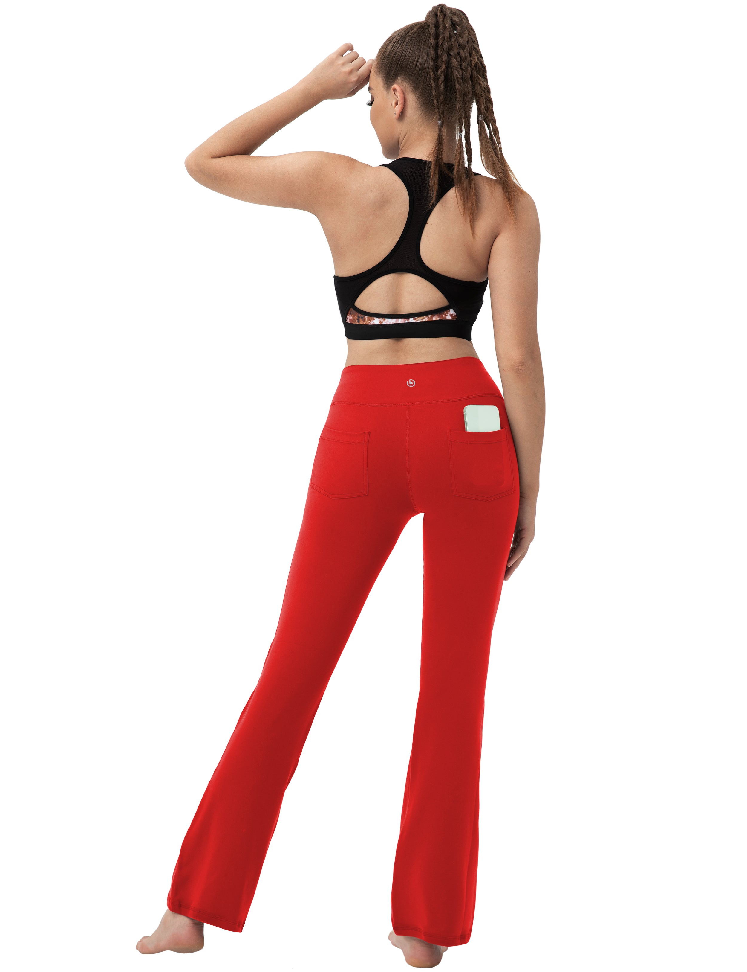 29 31 33 35 Bootcut Leggings with Pockets scarlet ins – bubblelime