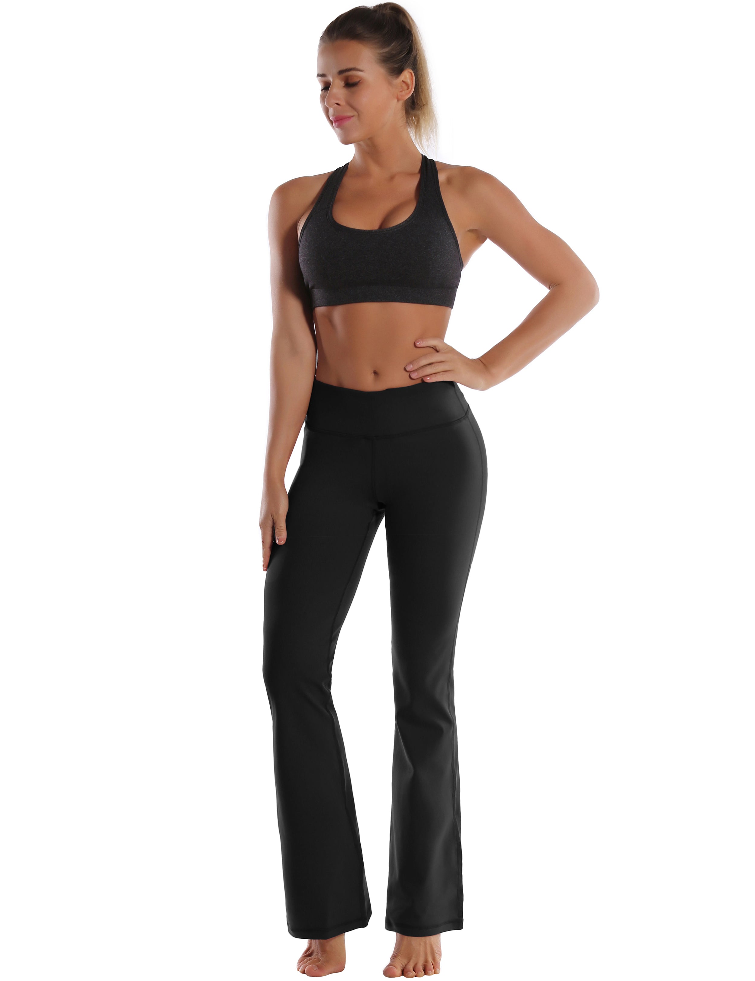 29" 31" 33" 35" Cotton Nylon Bootcut Leggings Black_Golf