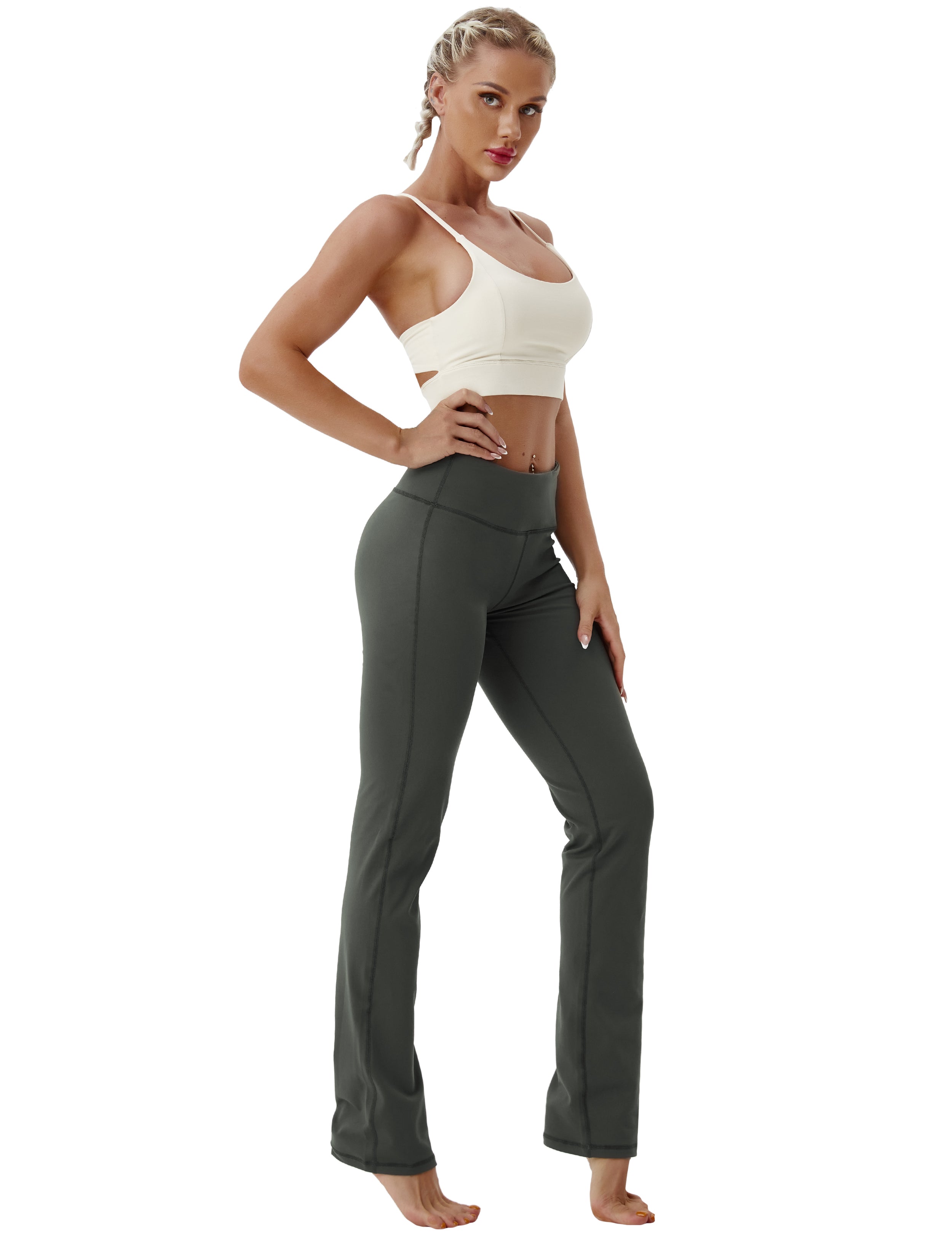 29" 31" 33" 35" Straight Leg Leggings olivegray_Jogging