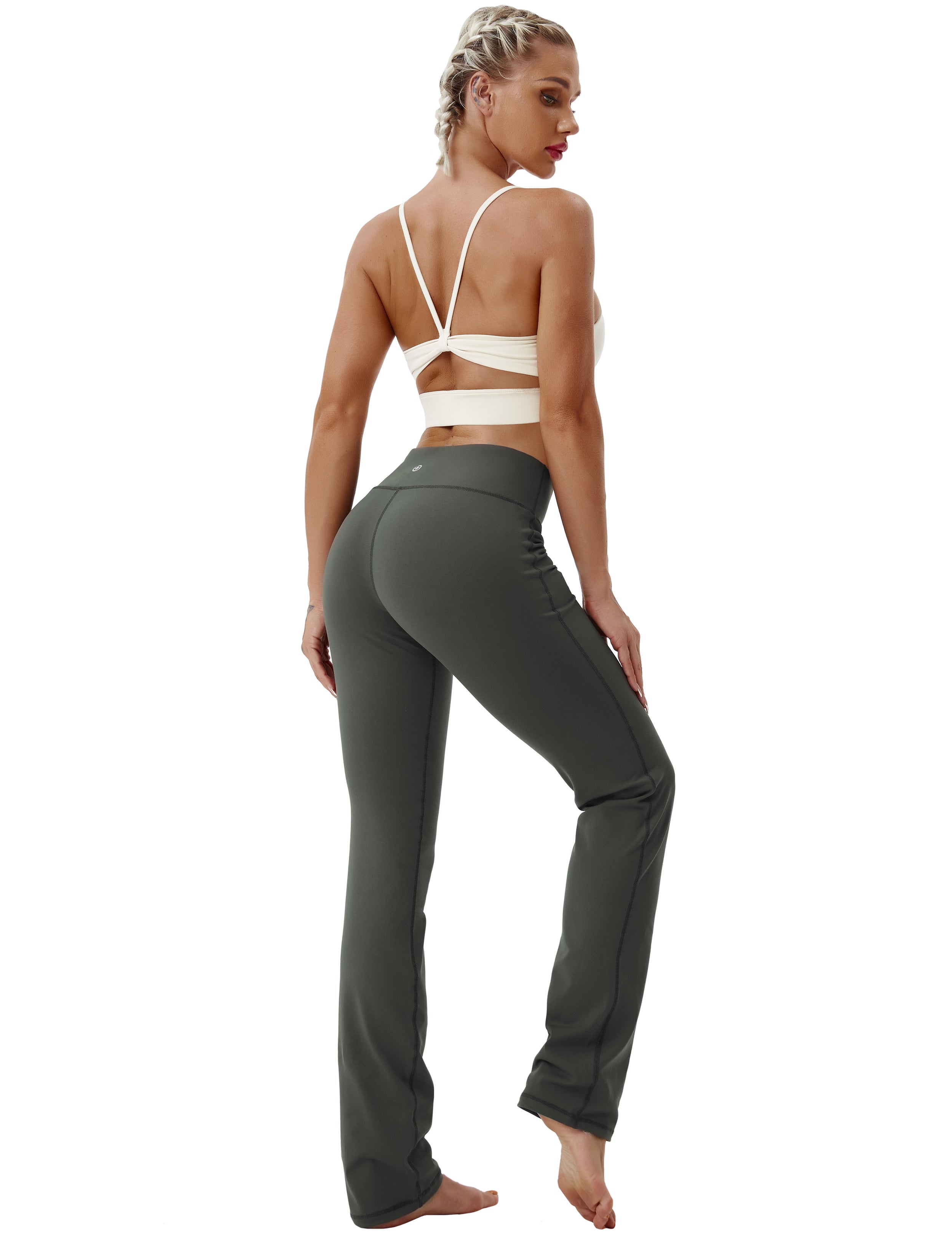 29" 31" 33" 35" Straight Leg Leggings olivegray_Jogging